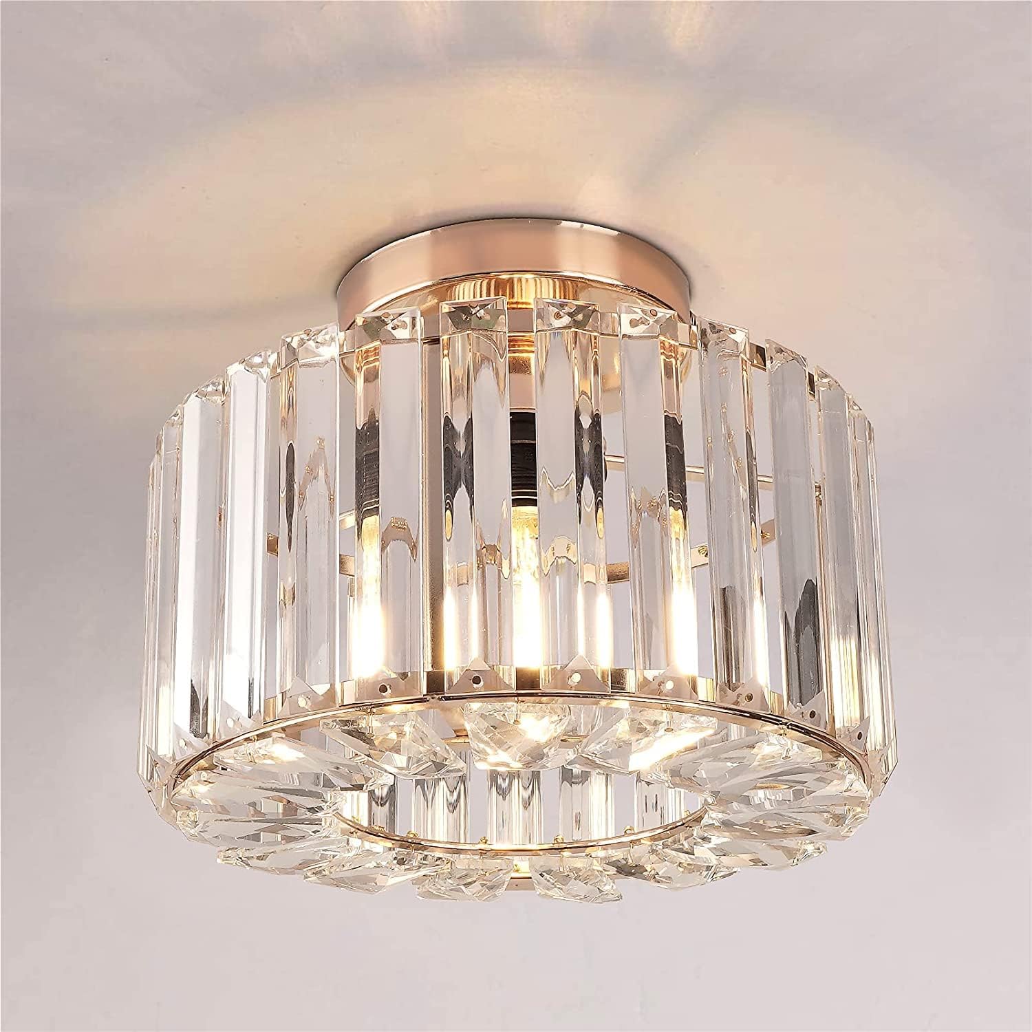 FRIDEKO HOME Crystal Ceiling Light - Easric Modern Ceiling Lights Living Room LE...