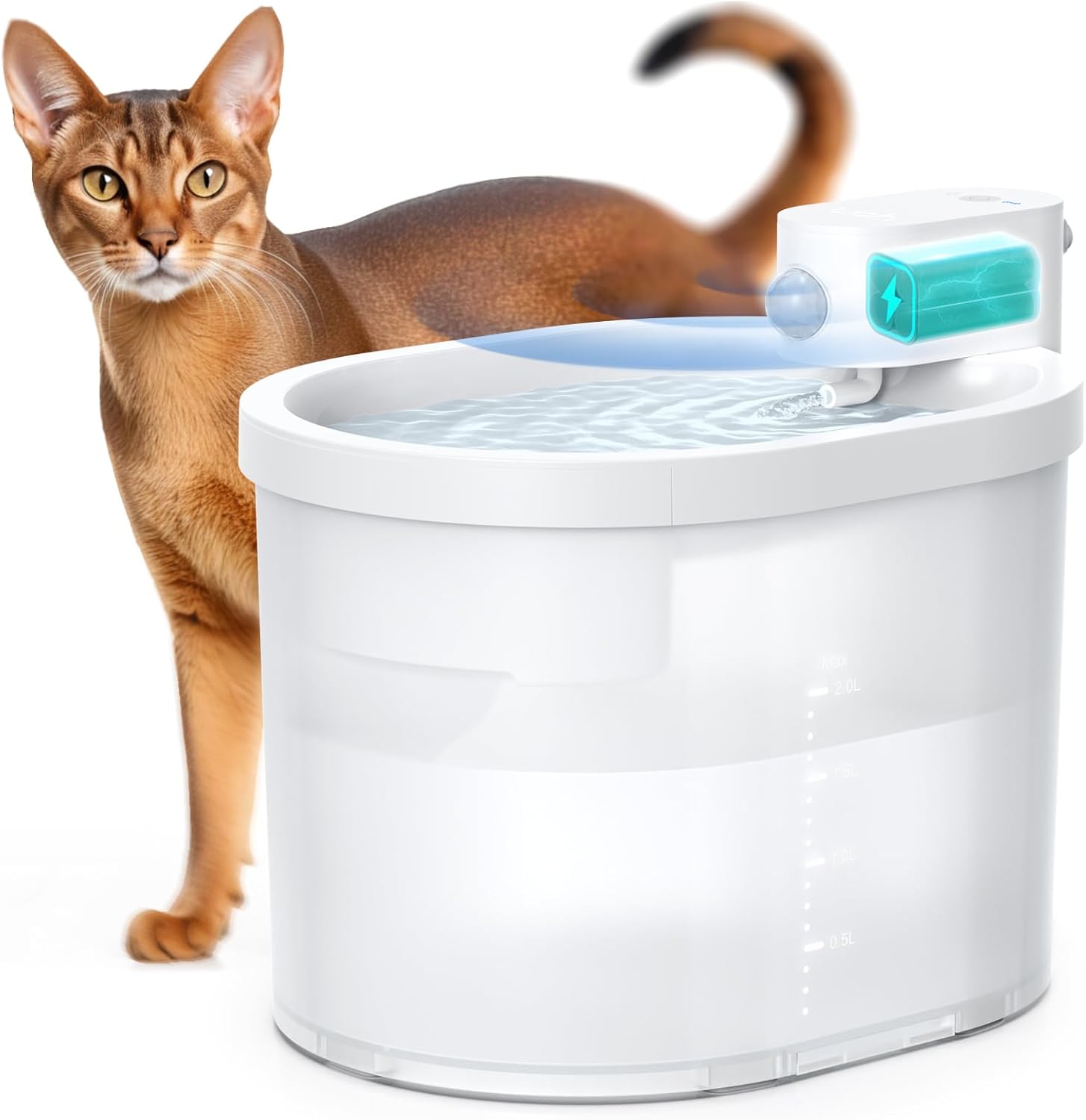 Innovative uahpet Cat Water Fountain, Unique Wireless Pet Hydration Solution, Hi...