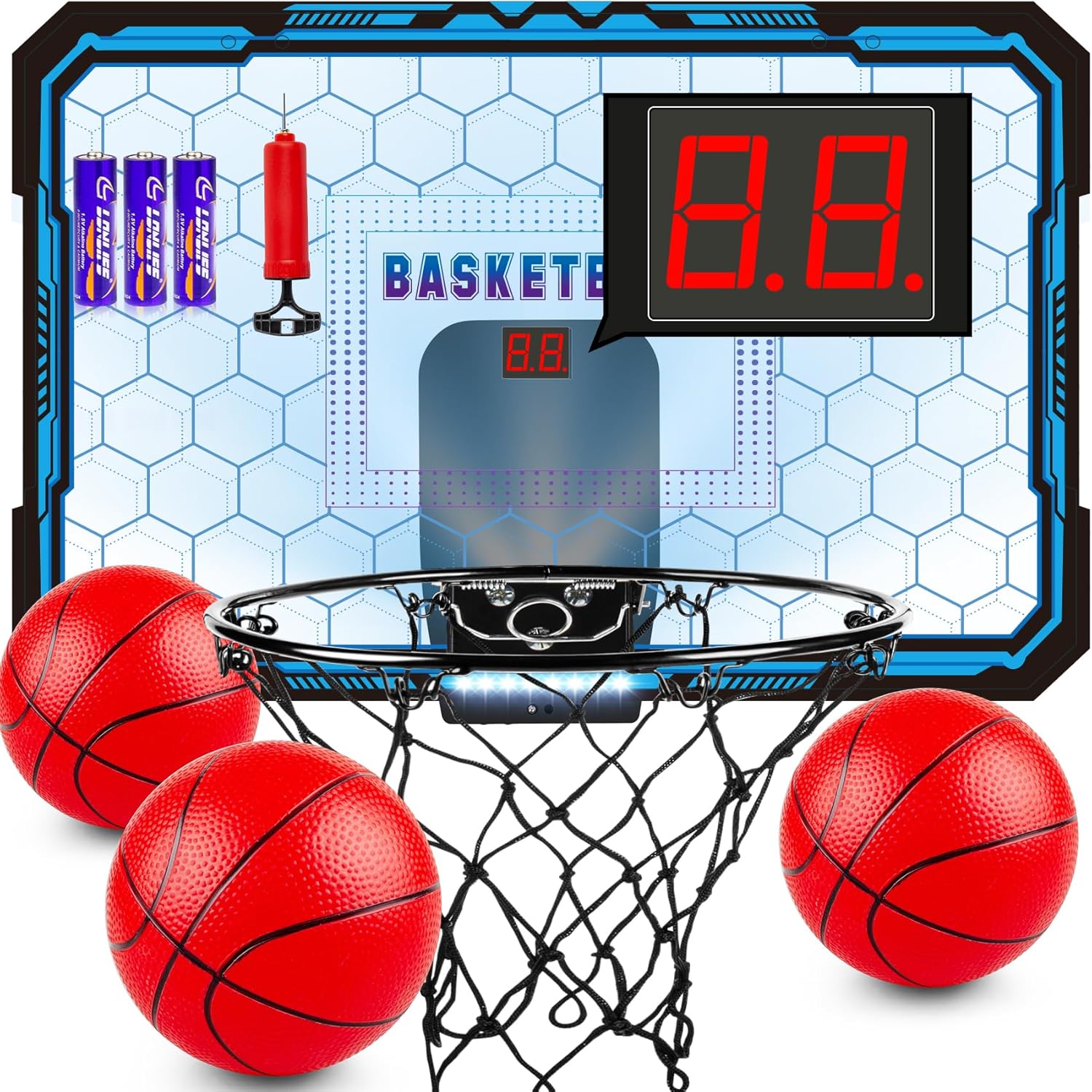 Basketball Hoop Indoor, Basketball Mini Hoop Pro Basketball Hoop Over The Door w...