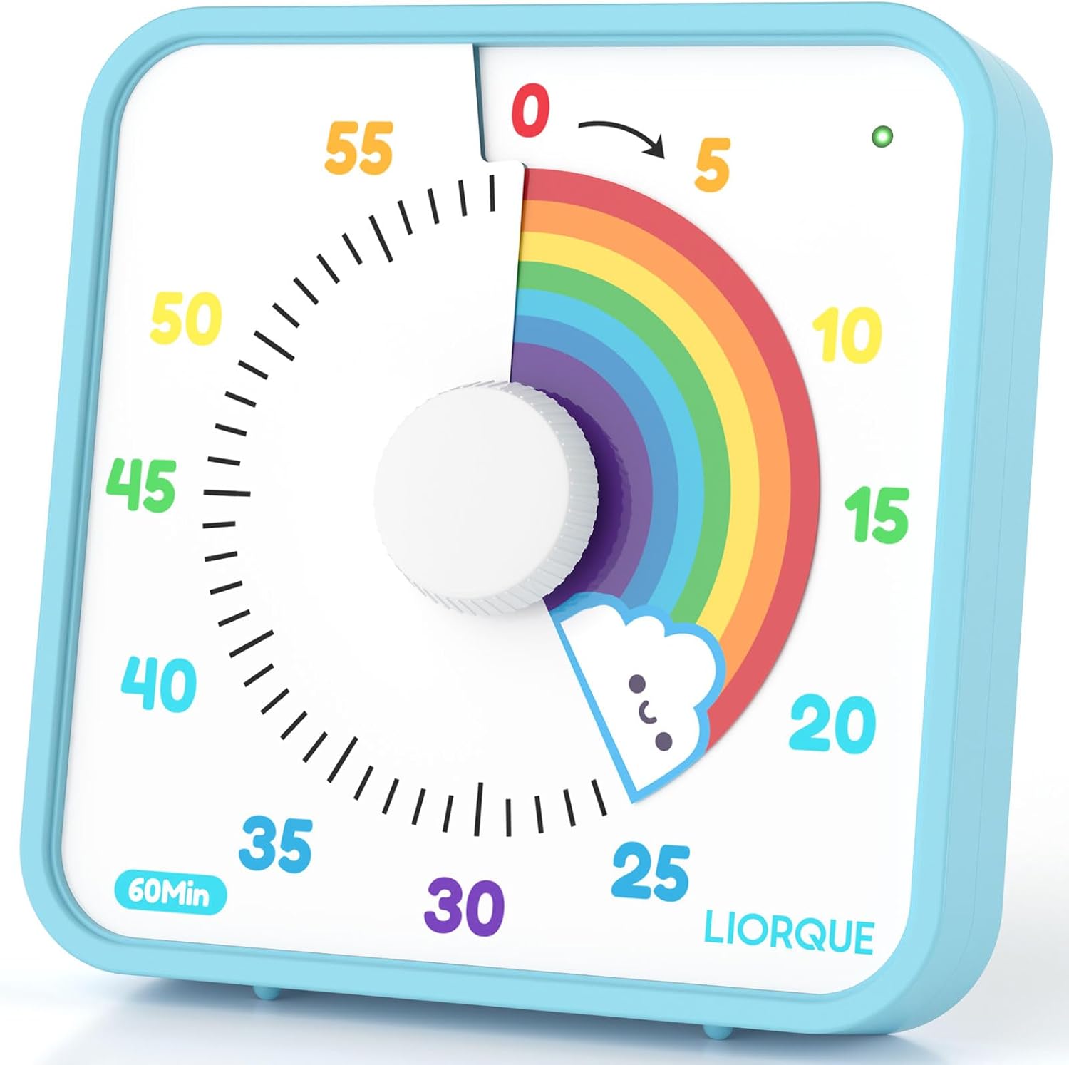 LIORQUE 60 Minute Visual Timer for Kids and Adults, Non-Ticking 7.5 Inch Large V...