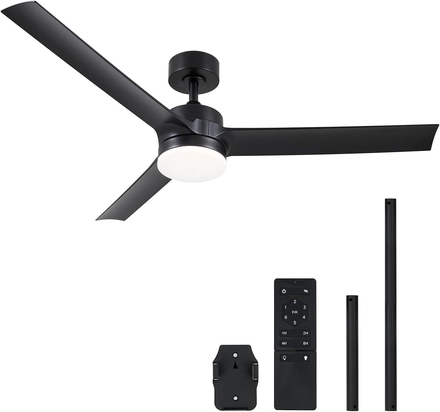 VONLUCE Ceiling Fans with Lights and Remote, 52 Inch Black Ceiling Fan, 3 Blades...
