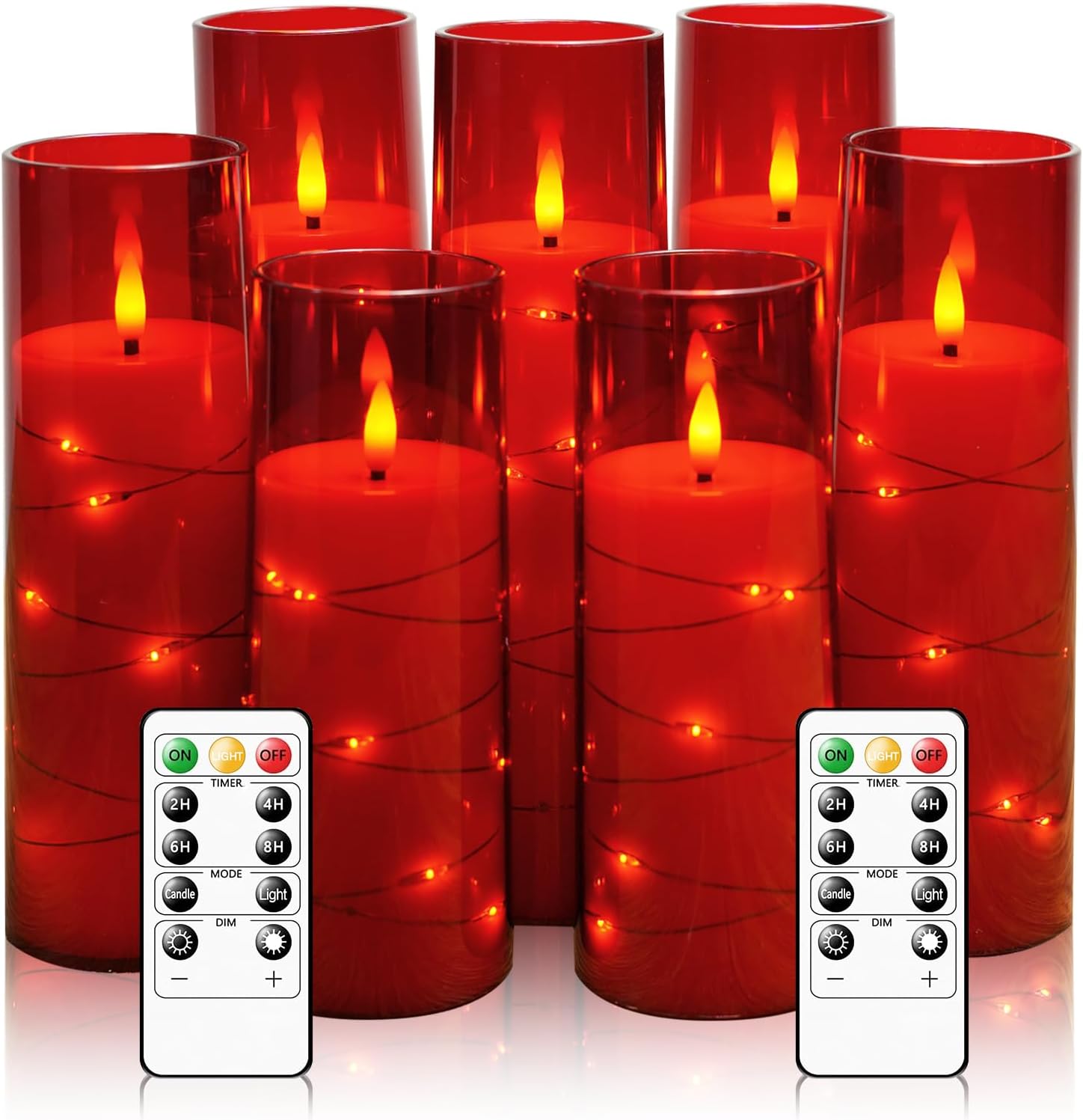 Flameless Candles with Embedded Star String, Battery Operated LED Pillar Candles...