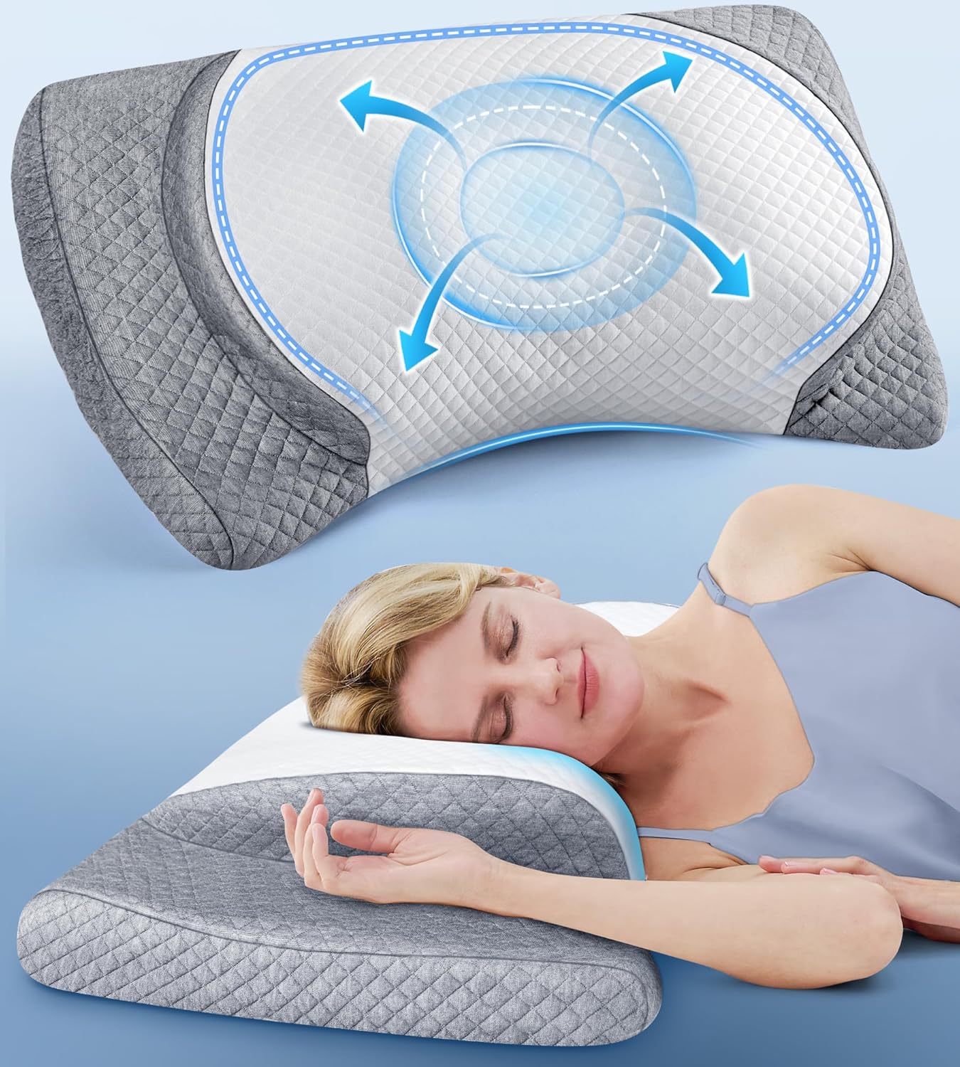 Ultra Comfort Cervical Neck Pillow for Pain Relief, Adjustable Side Sleeper Pill...
