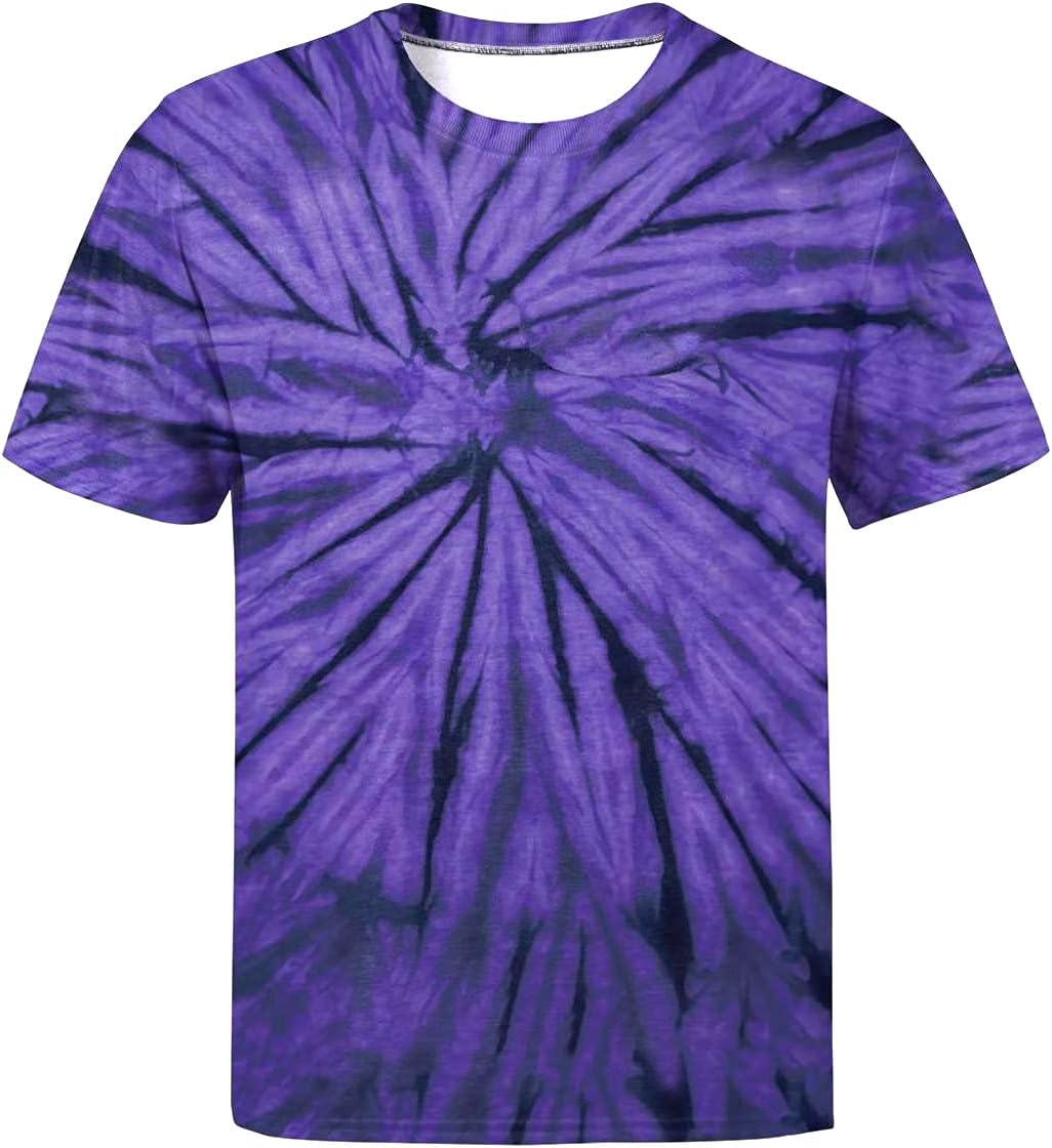 Tie Dye Shirts for Men Women, Short Sleeve Mens Tie Dye Shirts, Mens Women Rainb...