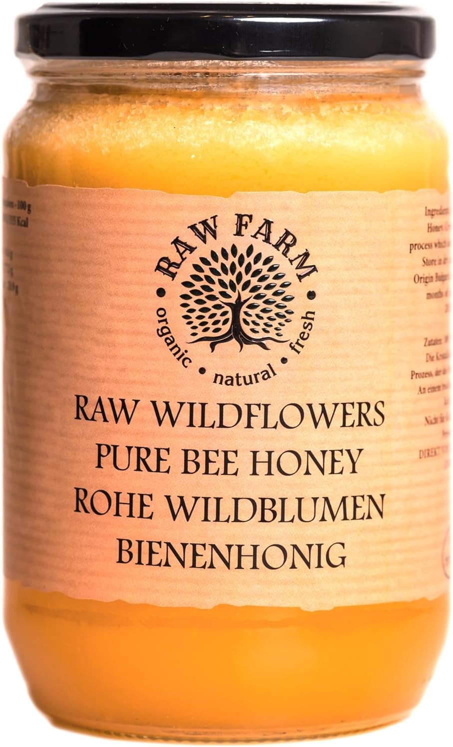 900 g Pure Raw Wildflowers Honey - Unfiltered, Unheated, Unpasteurized, Straight...