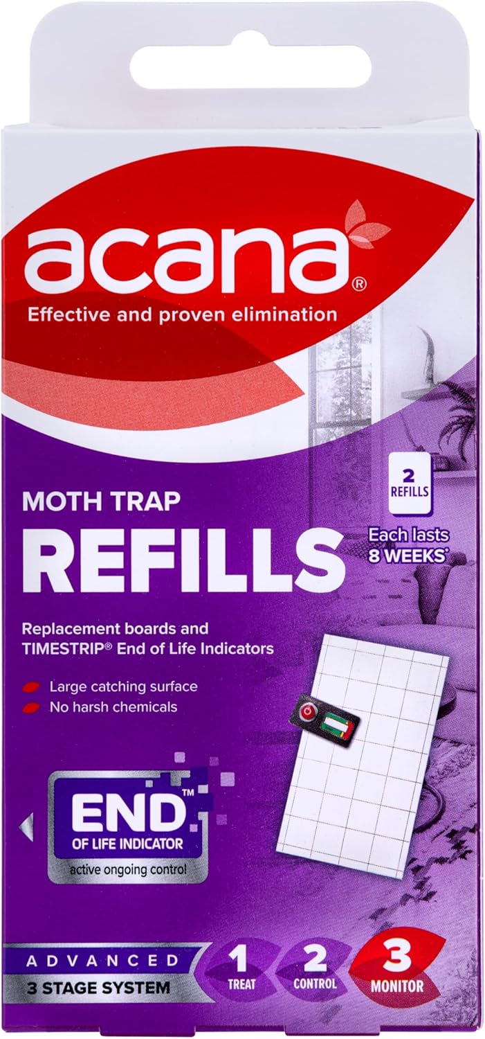 Acana Moth Trap Refills, Pack of 2 Pads - Ideal for Protecting Clothes, Carpets...