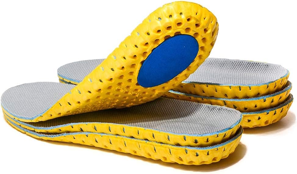 3 Pairs Elastic Shock Absorbing Shoe Insoles Breathable Honeycomb Sneaker Insert...