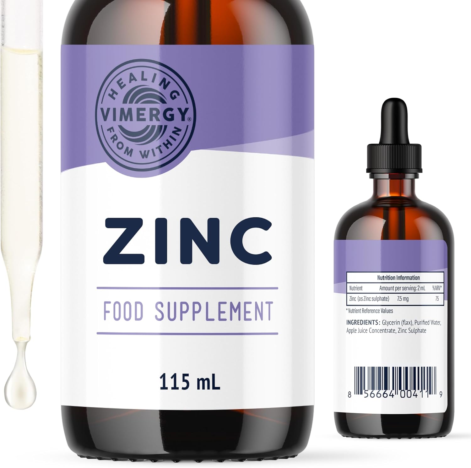 Vimergy Liquid Zinc 115 mL – 57 Servings – Liquid Zinc Supplement – Supports Imm...