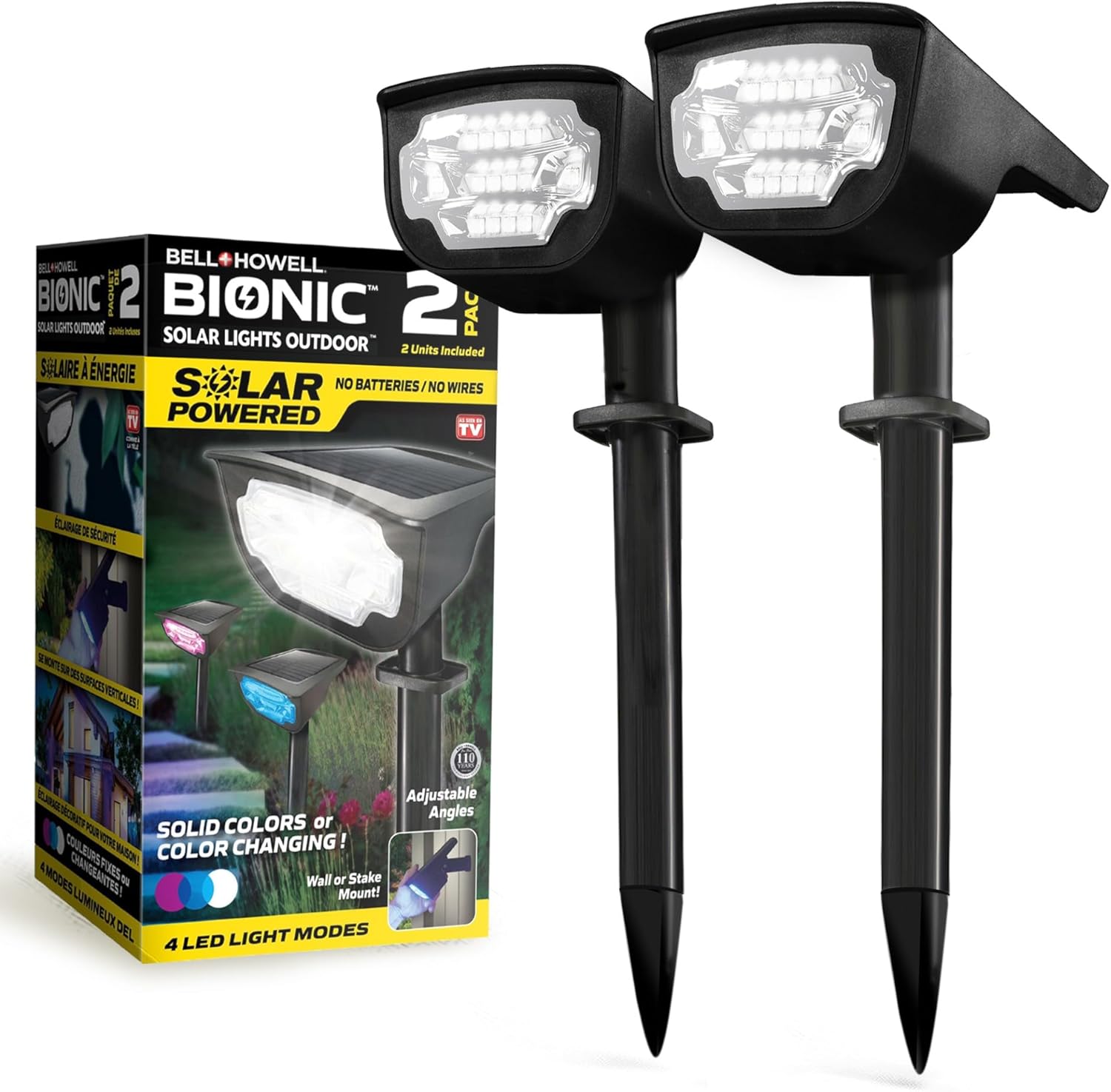 Bell+Howell Solar Lights Outdoor Bionic Burst Waterproof IP67 Path Lights, Lands...