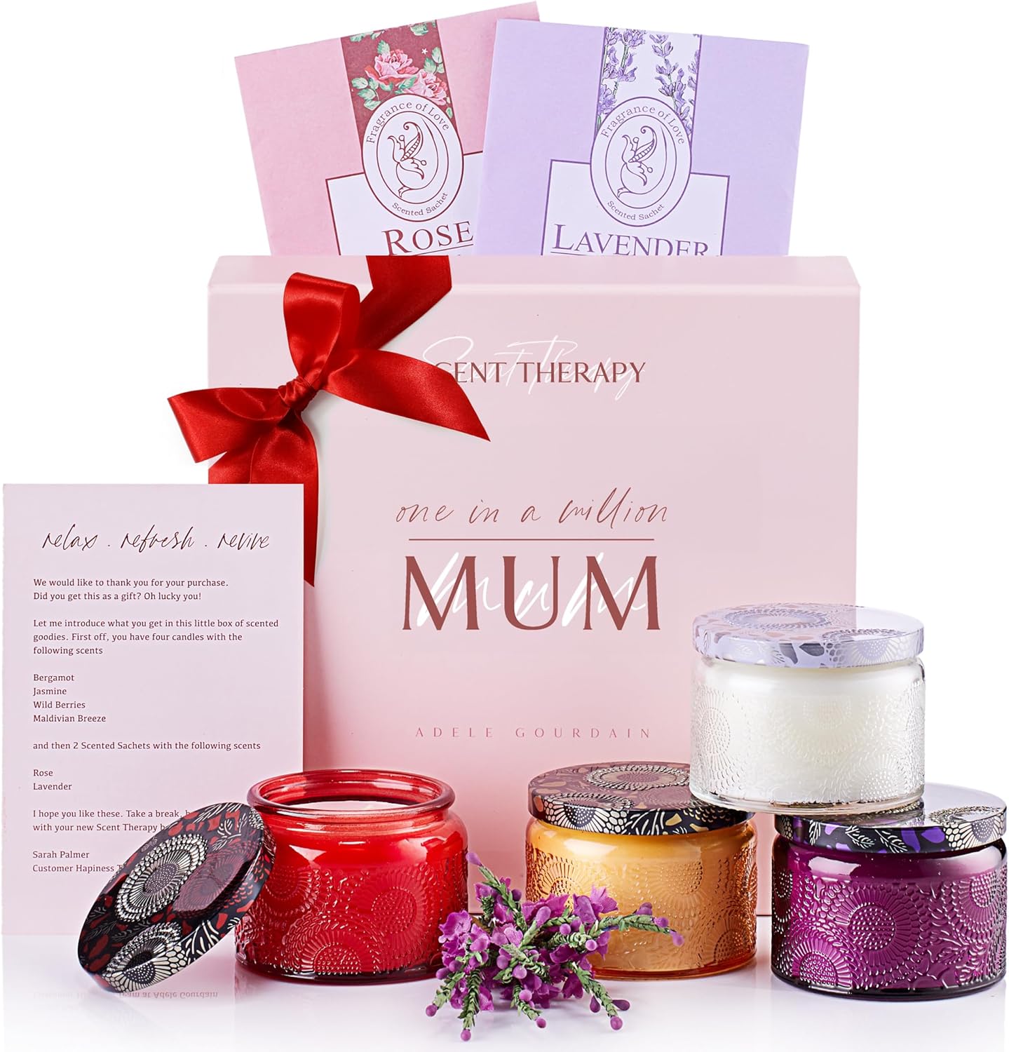 Scented Candle Gifts for Mum - Mother's Day Gift for Women, 4 Long Lasting Aroma...