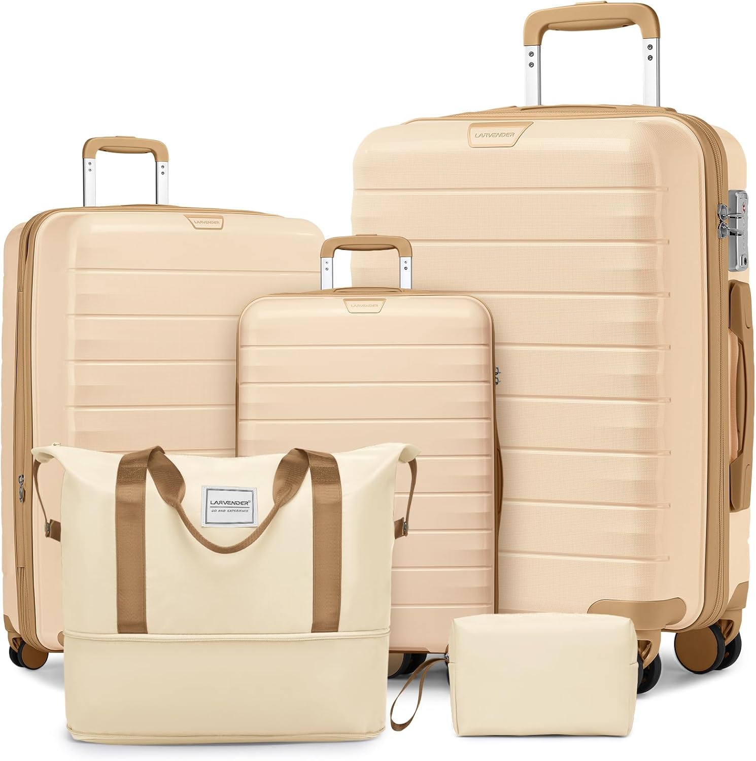 LARVENDER Luggage Sets, Special 5 Piece Luggage Set with Duffel Bag, Innovative...