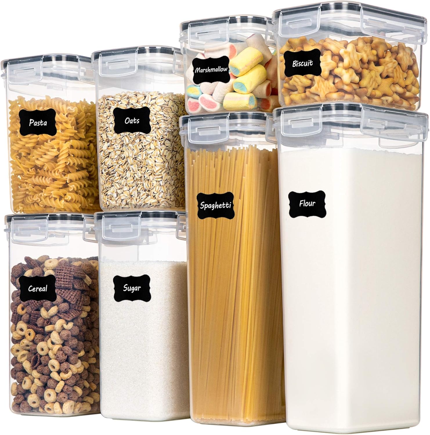 CHEFSTORY Airtight Food Storage Containers with Lids, 8 PCS Plastic Storage Cani...
