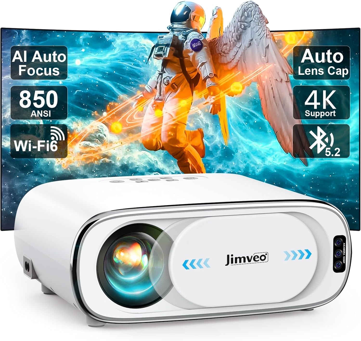 [AI Auto Focus+Auto Lens Cap]Outdoor-Projector 4K with WiFi 6and Bluetooth:Upgra...