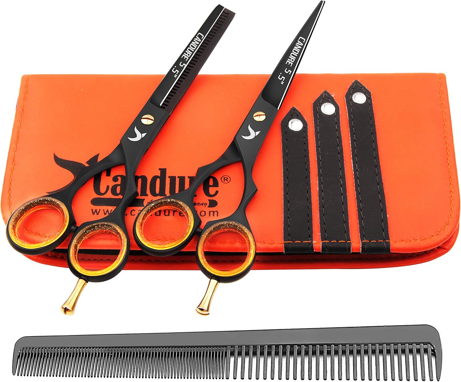 Candure Hairdressing Cutting Scissors Barber and Thinning Salon Shears Set 5.5 i...
