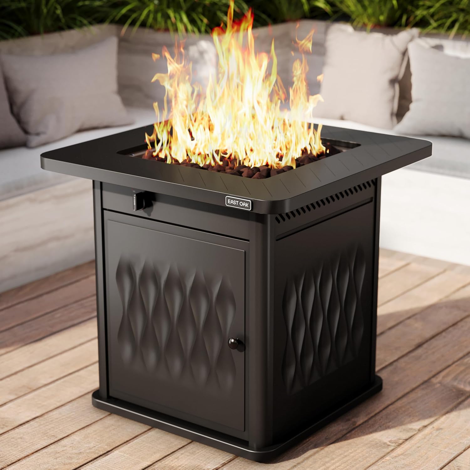 EAST OAK 28'' Propane Fire Pit Table, 50,000 BTU S...