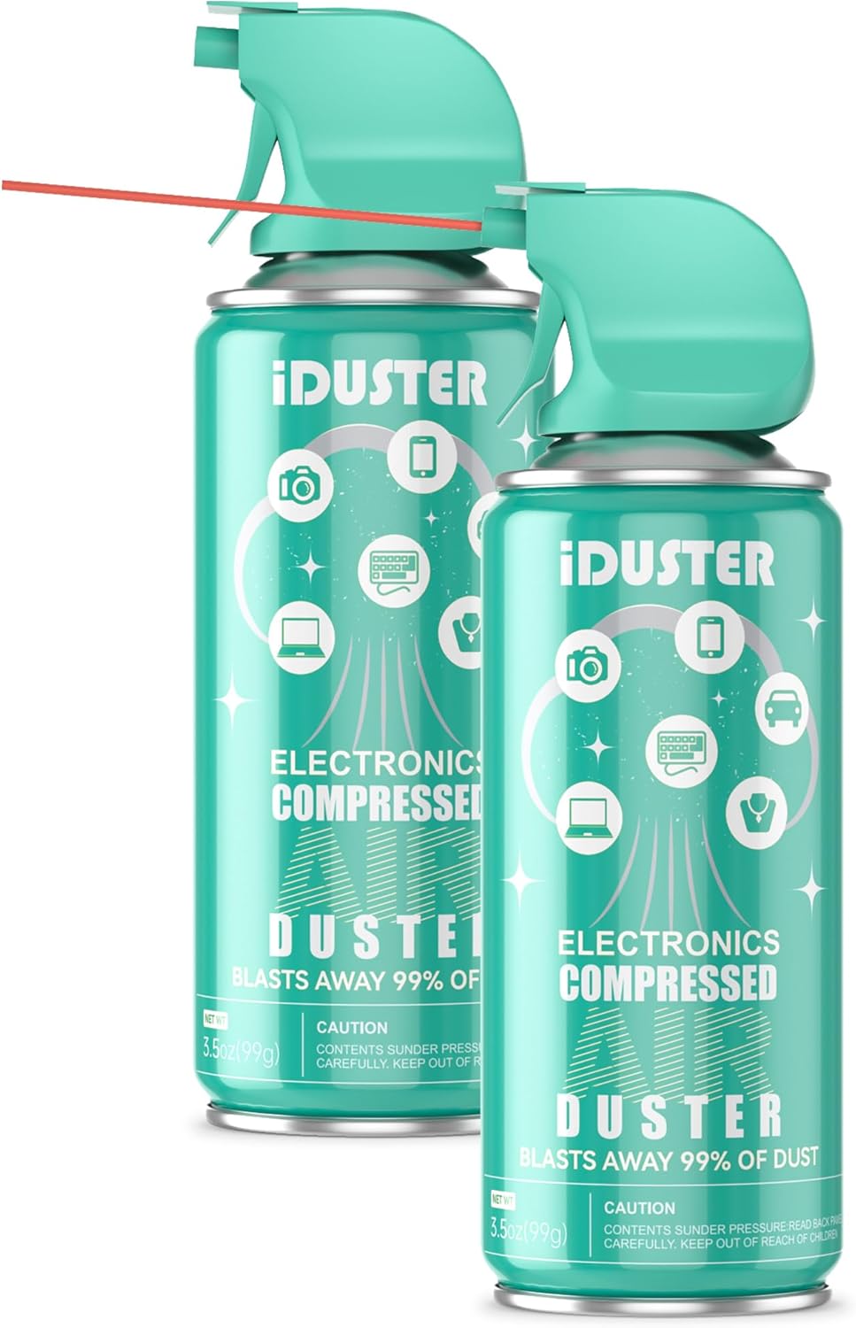 Compressed Canned Air Duster for Computer - iDuster Disposable Electronic Keyboa...