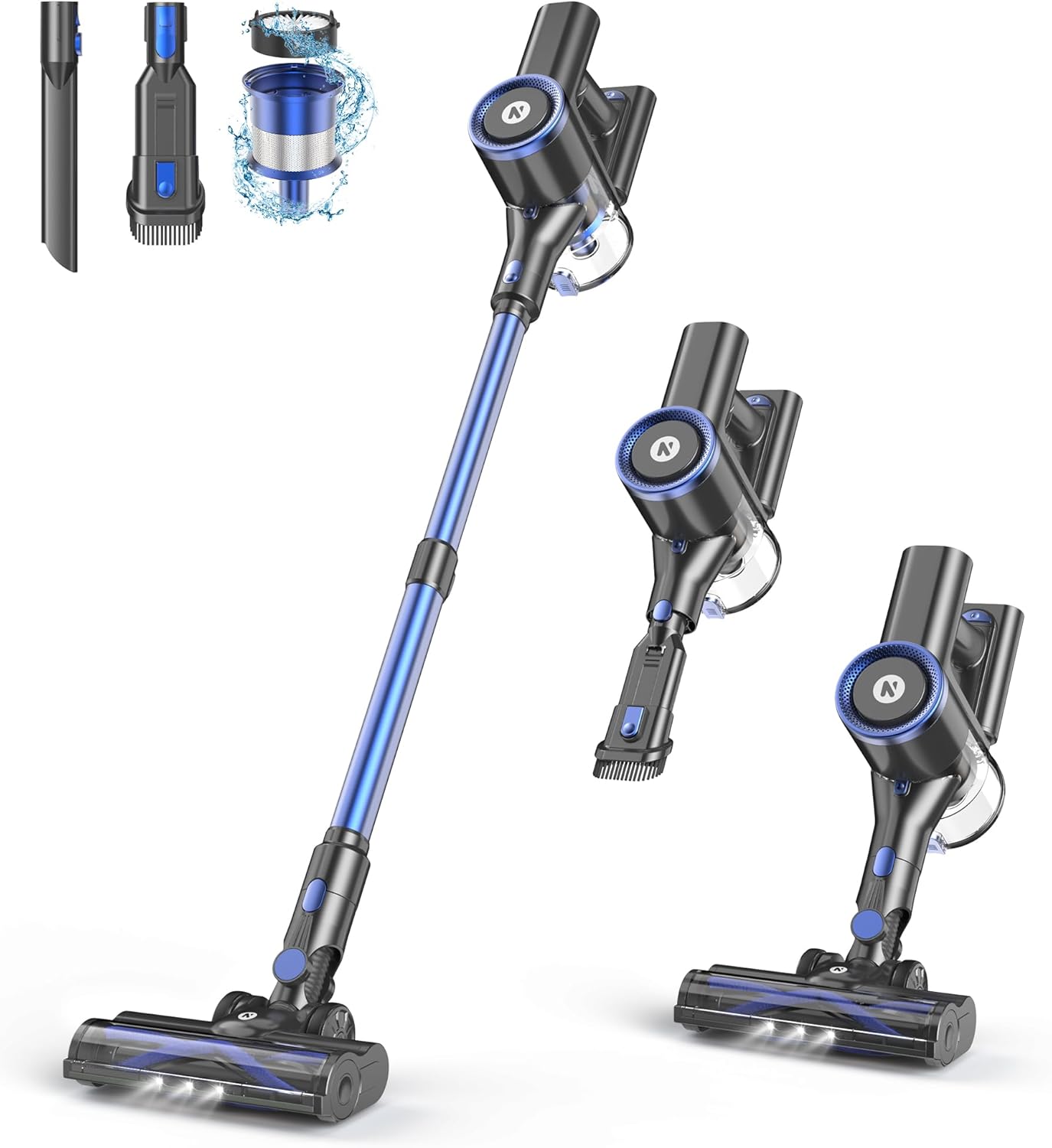 NADALY Cordless Vacuum Cleaner, Stick Vacuum with 3 Powerful Suction Modes, Max...