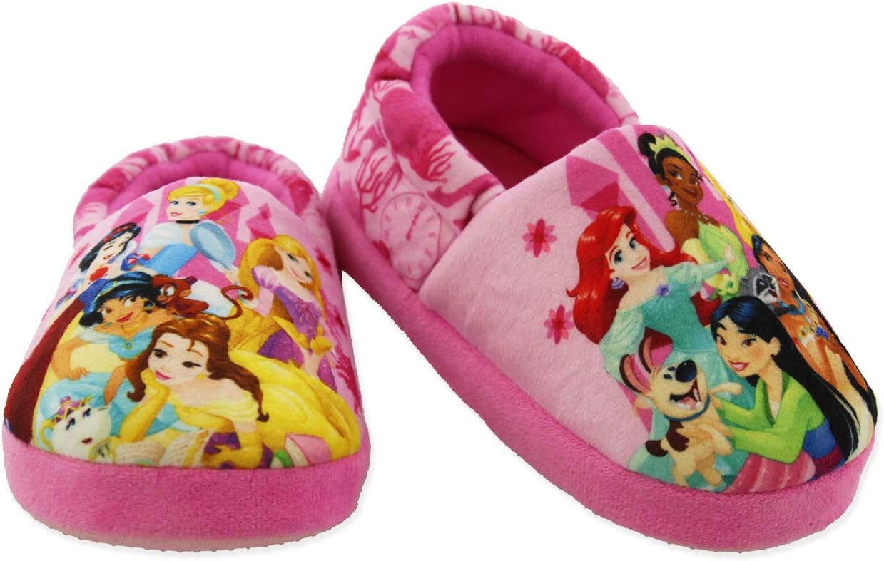 Disney Princess Girls Toddler Slippers, Special Plush Aline Slippers for Toddler...