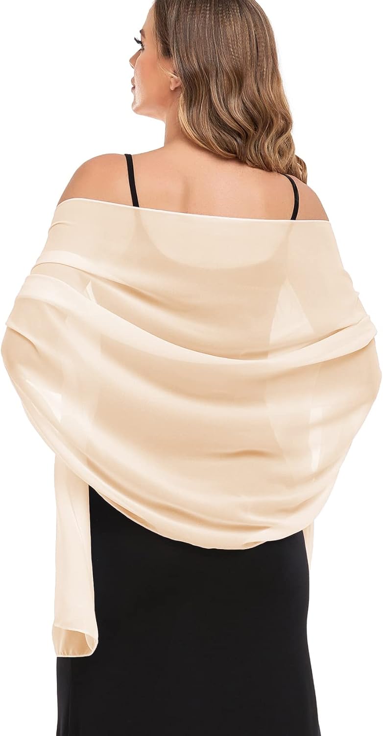 Shawls and Wraps for Evening Dresses Sheer Chiffon Women Elegant Soft Silky Wrap...
