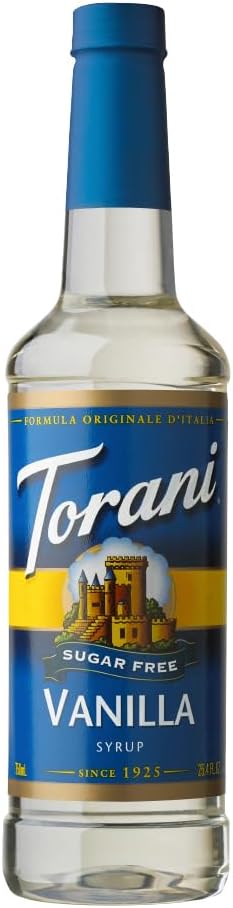 Torani Vanilla Sugar Free Coffee Syrups (750ml Bottle) - Classic Vanilla Syrup F...