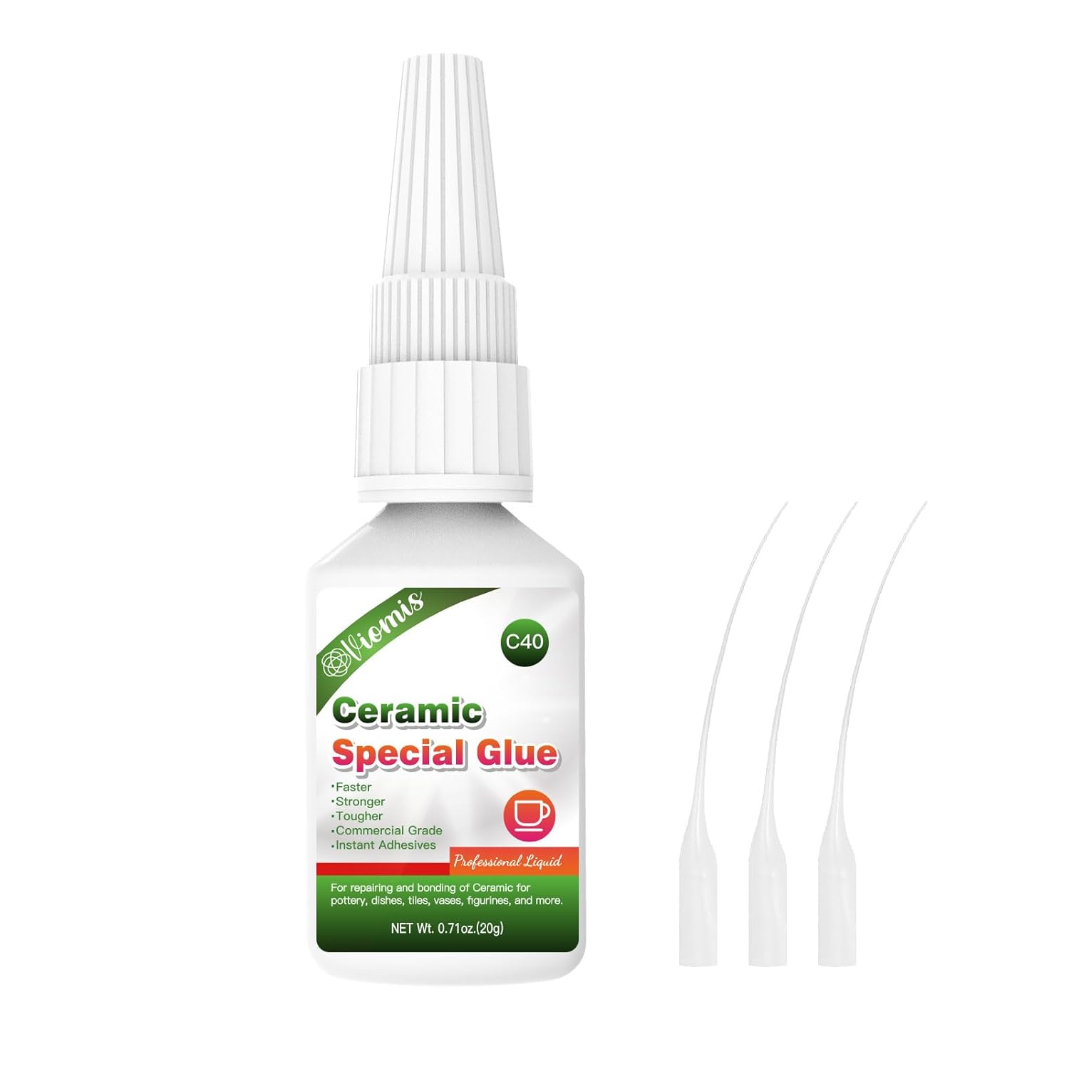 20g Ceramic Glue, Instant Ceramic Super Glue for Porcelain and Pottery Repair, F...