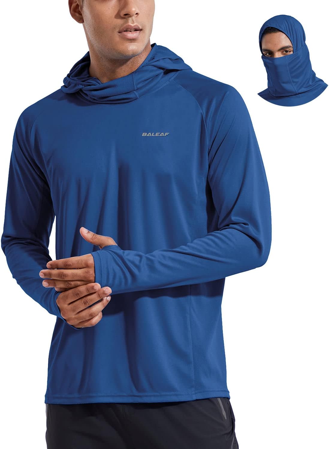 baleaf Men's Sun Protection Hoodie Shirt UPF 50+ Long Sleeve UV SPF T-Shirts wit...