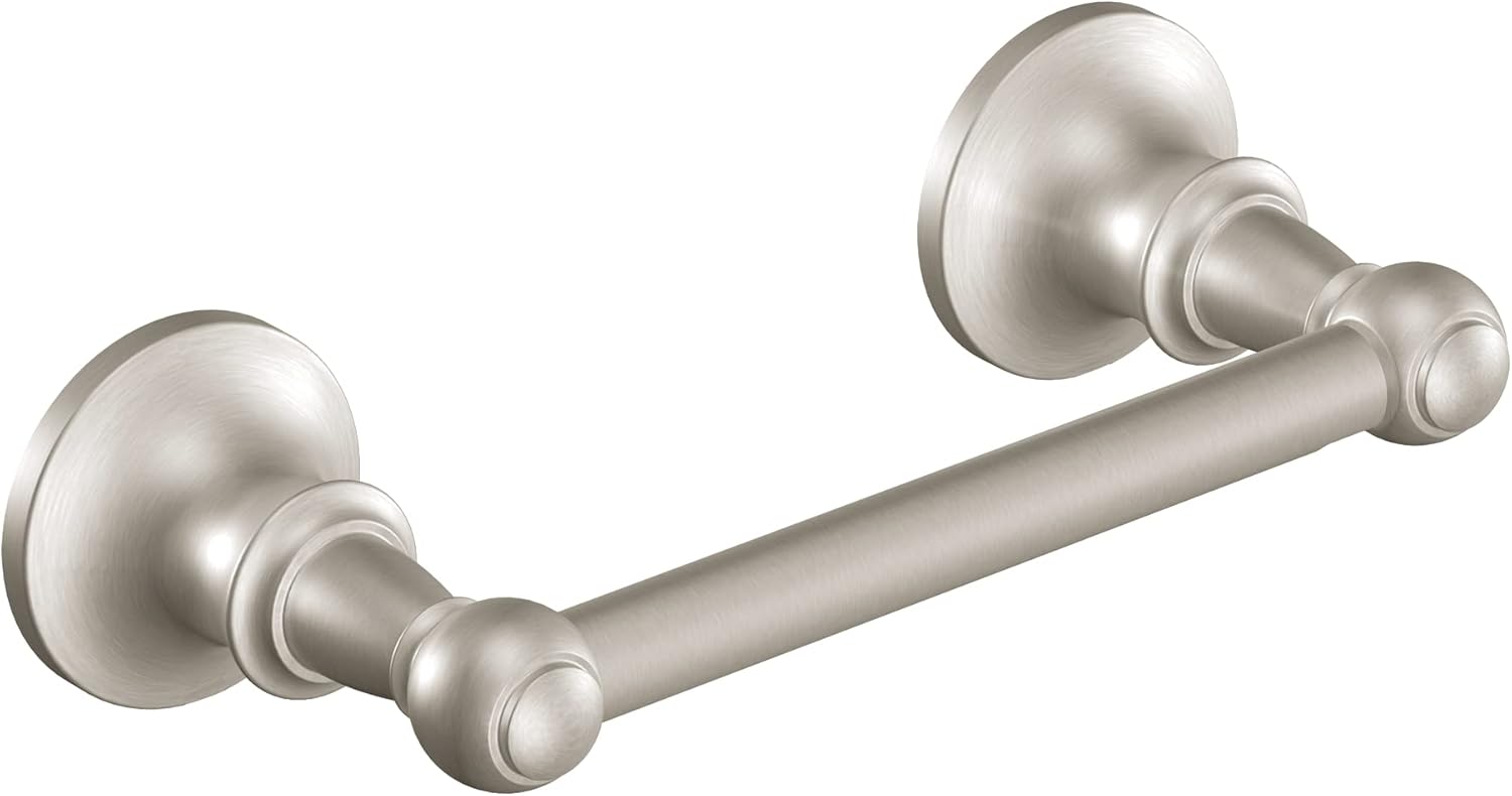 Moen Vale Brushed Nickel Double Post Pivoting Toilet Paper Holder, Wall Mounted...