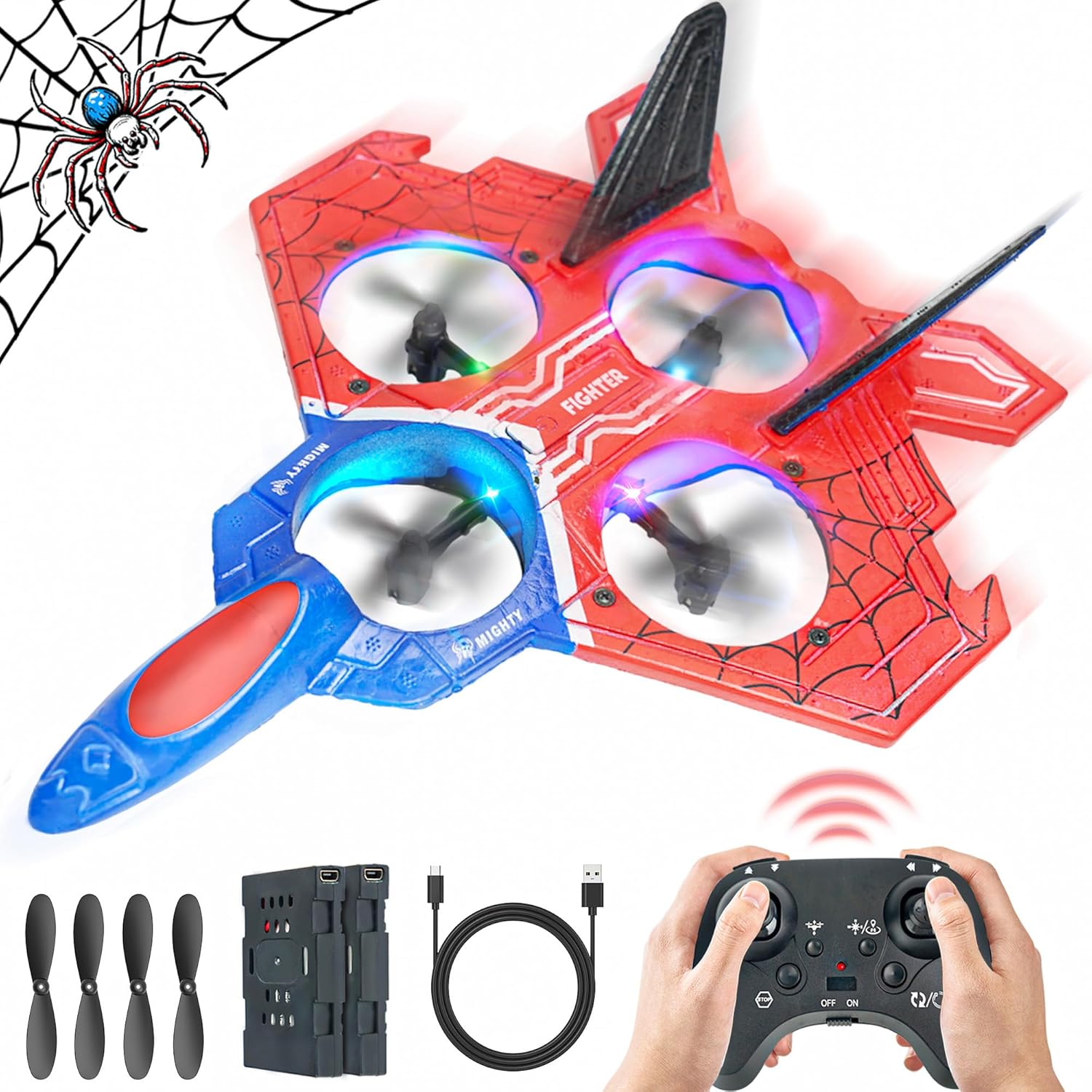 BEZGAR Drones for Kids | 2.4GHZ RC Plane, Spider Toys for Boys, Remote Control S...