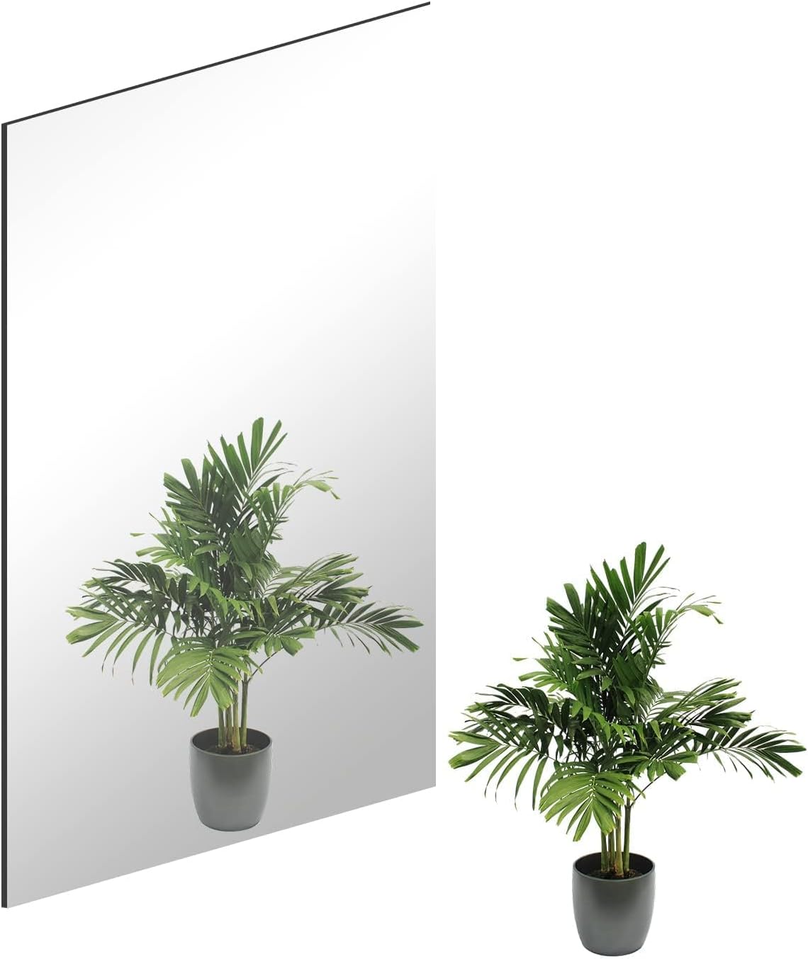 TSKDKIT HD Wall Mirror Self Adhesive Glass Mirror High Clear Mirror Stick On Fra...