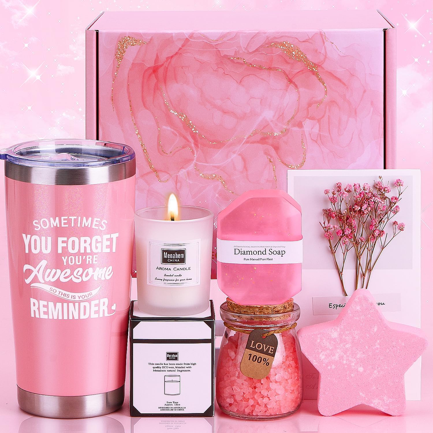 Birthday Pamper Gifts for Women, Unique Self Care Package Relaxation Spa Bath Se...