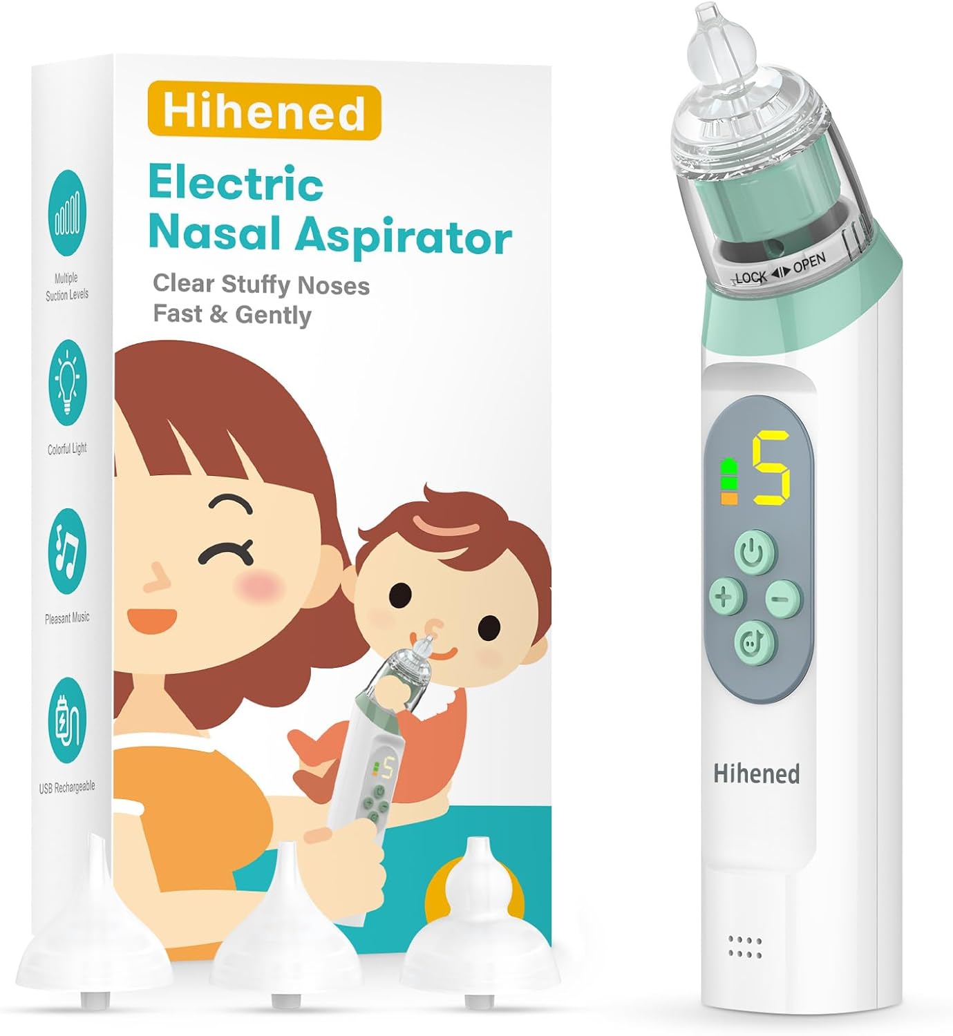 Electric Nasal Aspirator, Special Nose Aspirator for Toddlers, Waterproof Baby N...