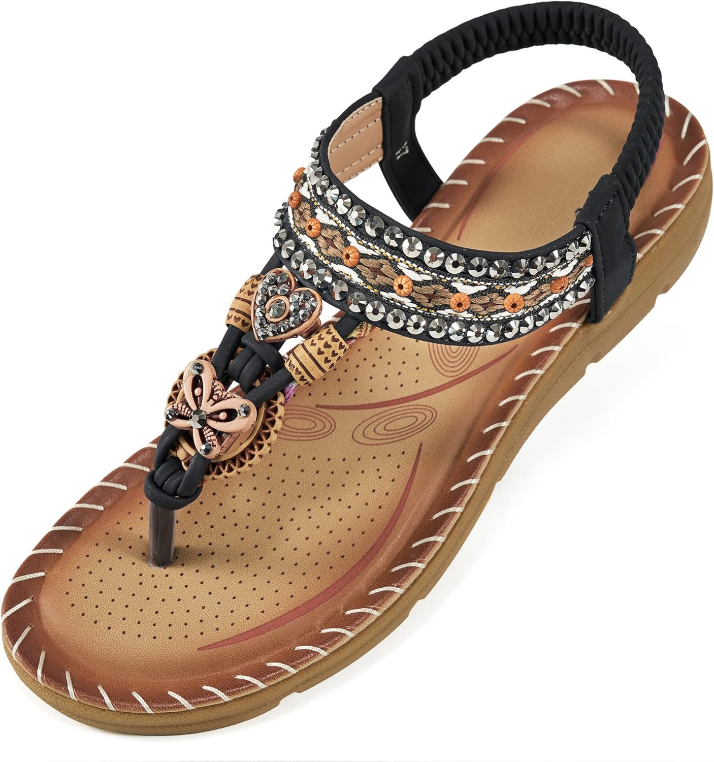 Aomigoct Sandals Women Flat Shoes: Dressy Summer Bohemian Flats Shoes for Women...