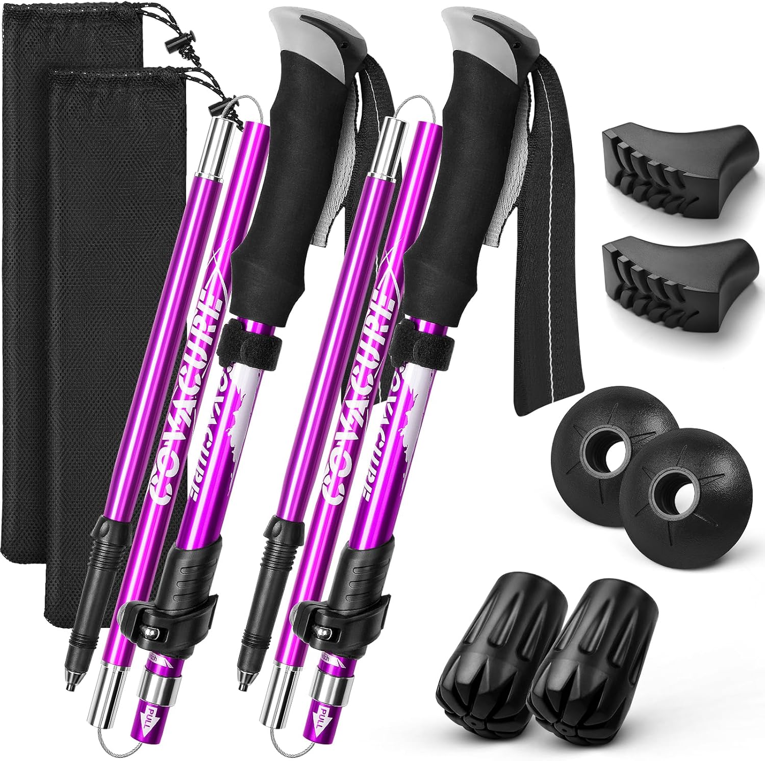 COVACURE Walking Poles - 2 Pack Lightweight Collap...