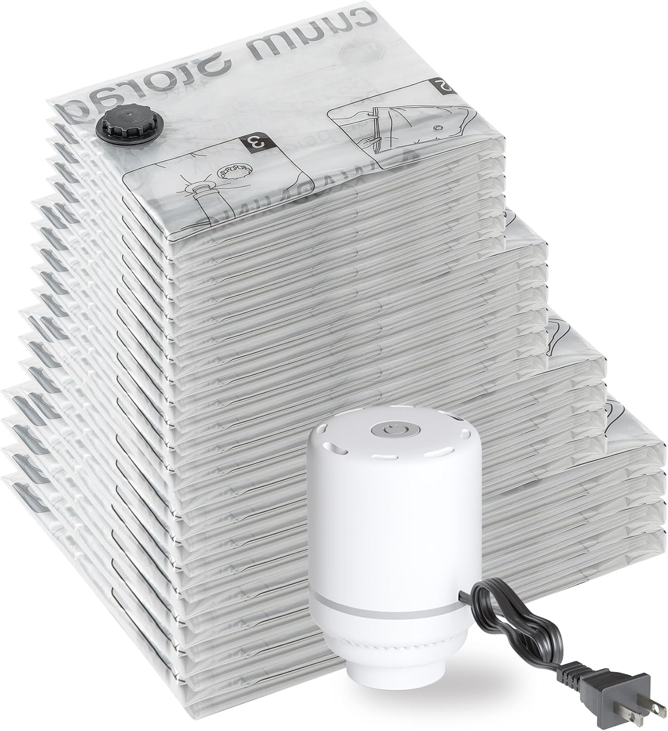 SUOCO 20 Combo, Innovative Vacuum Storage Bags with Electric Pump, Travel Clothe...