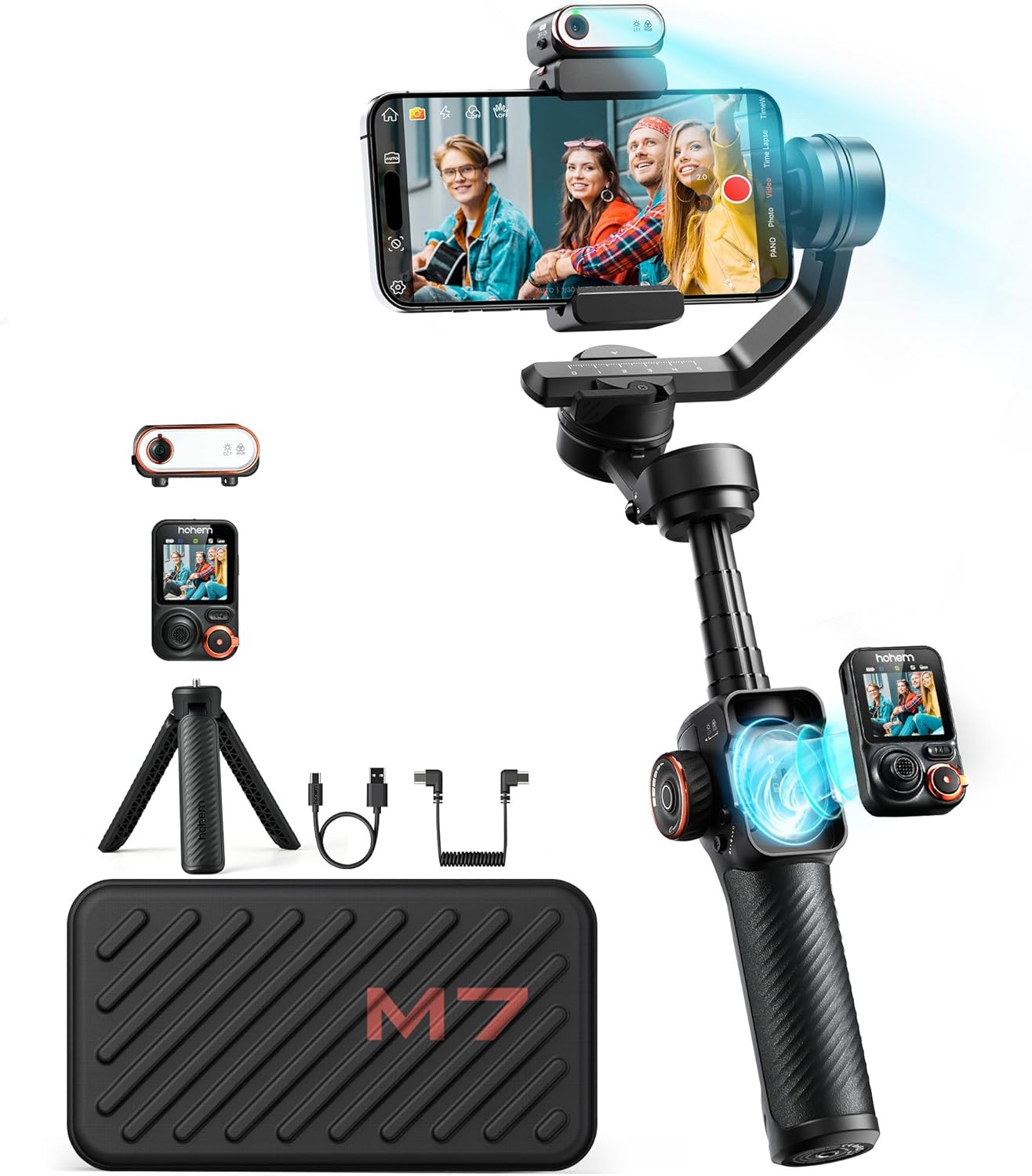 hohem iSteady M7 Gimbal Stabilizer for iPhone, Phone Gimbal with AI Tracking, 1....