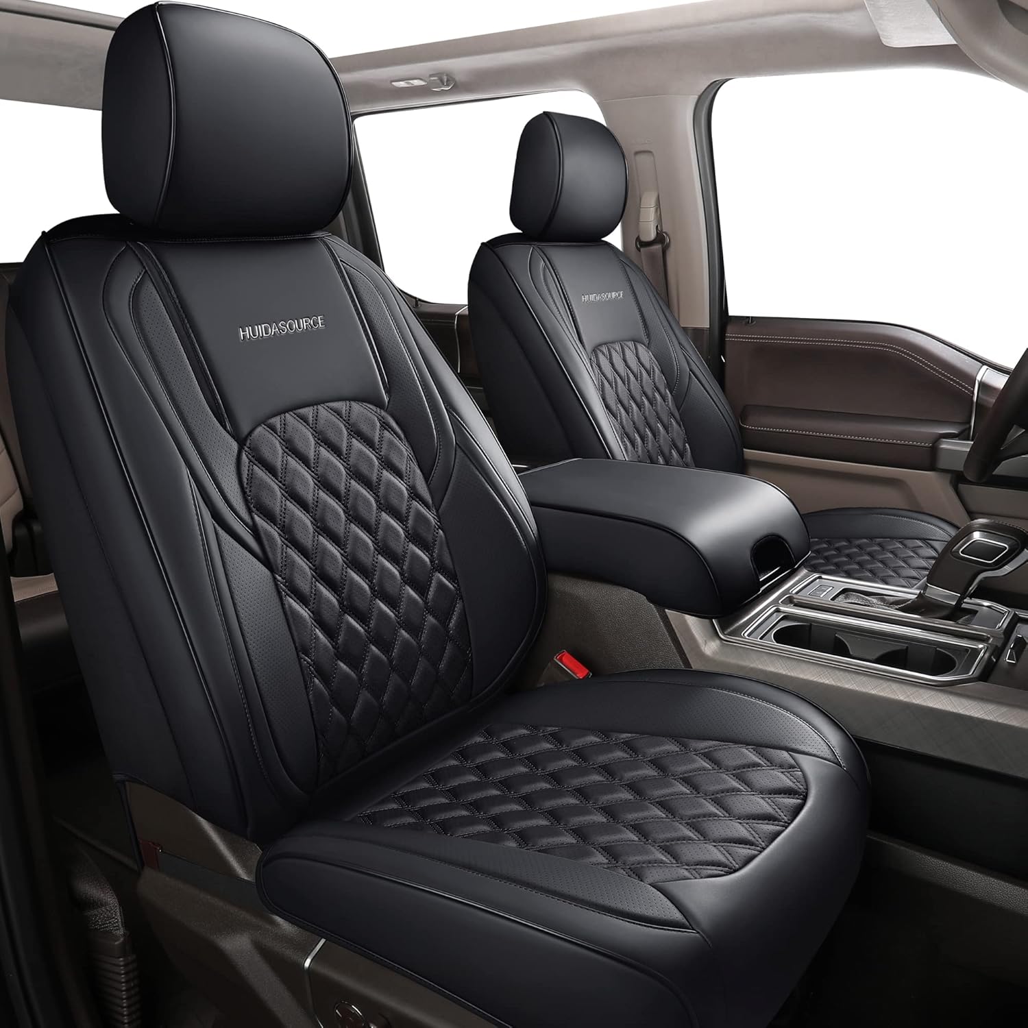 Huidasource Tacoma Seat Covers Full Set, Leather Pickup Truck Seat Cushion Cover...