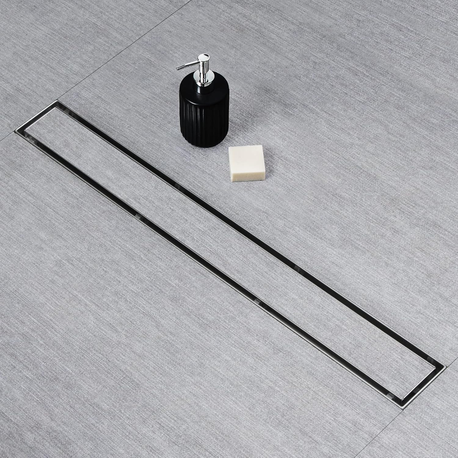 SaniteModar Linear Shower Drain, Shower Drain 36 inch 2 in 1 Tile Insert and Fla...