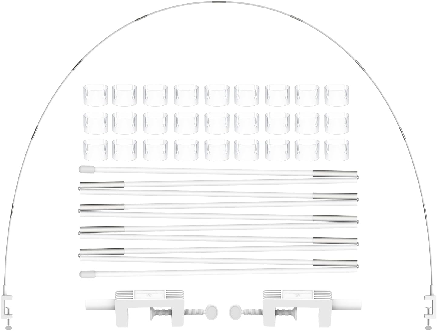 LANGXUN 12ft White Table Balloon Arch Kit, 10pcs, Balloon Arch Frame for Birthda...