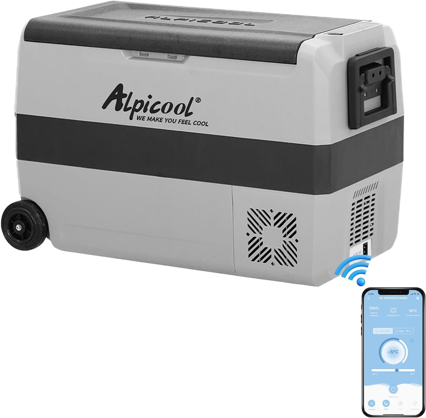 Alpicool T50 50L Car Fridge Freezer Portable Car Refrigerator 12/24V Electric Co...