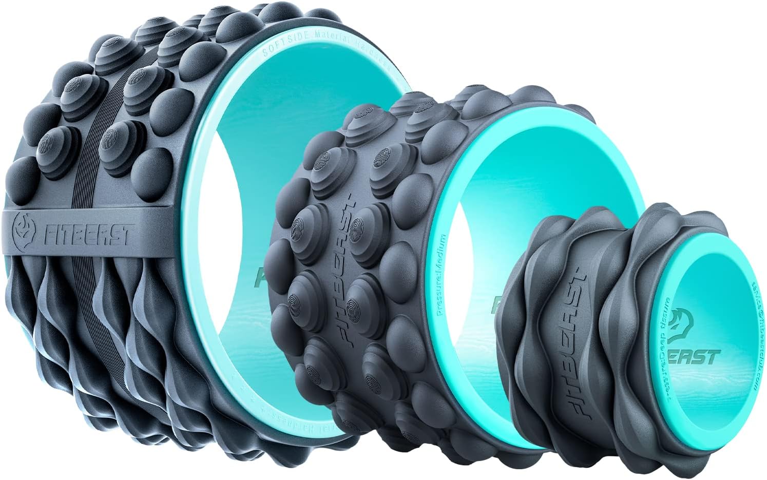 FitBeast Back Roller, Back Wheel Foam Roller - Targeted Muscle Roller for Deep T...