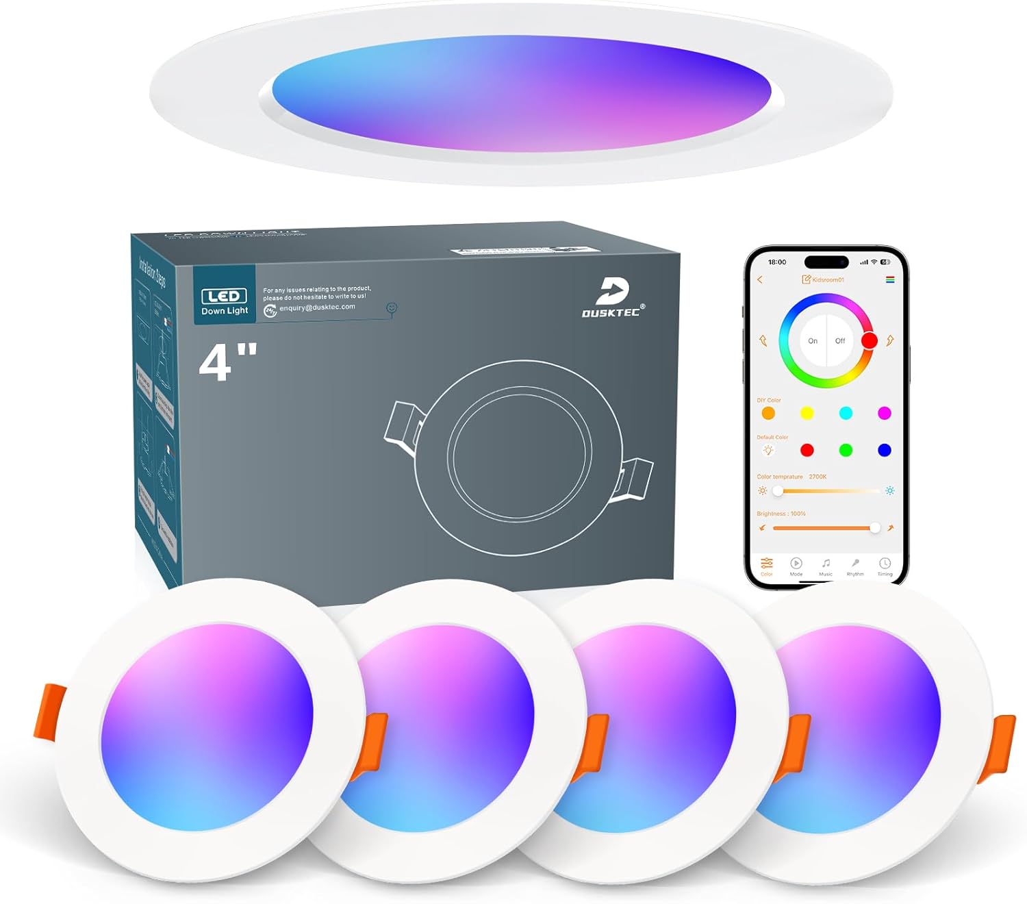 DUSKTEC Recessed LED Downlights Alexa, Smart Spot Lights Ceiling with APP & Voic...