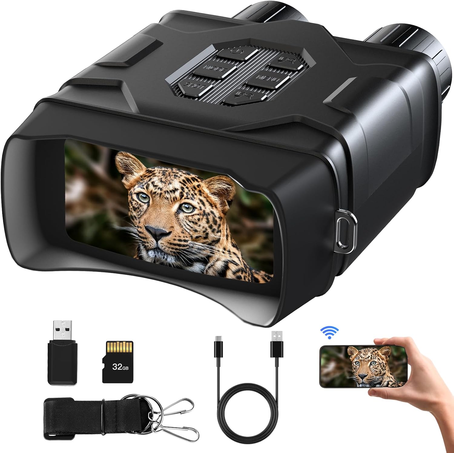 Digital Infrared Night Vision Goggles - 4''/3'' Night Vision for Viewing in 100%...