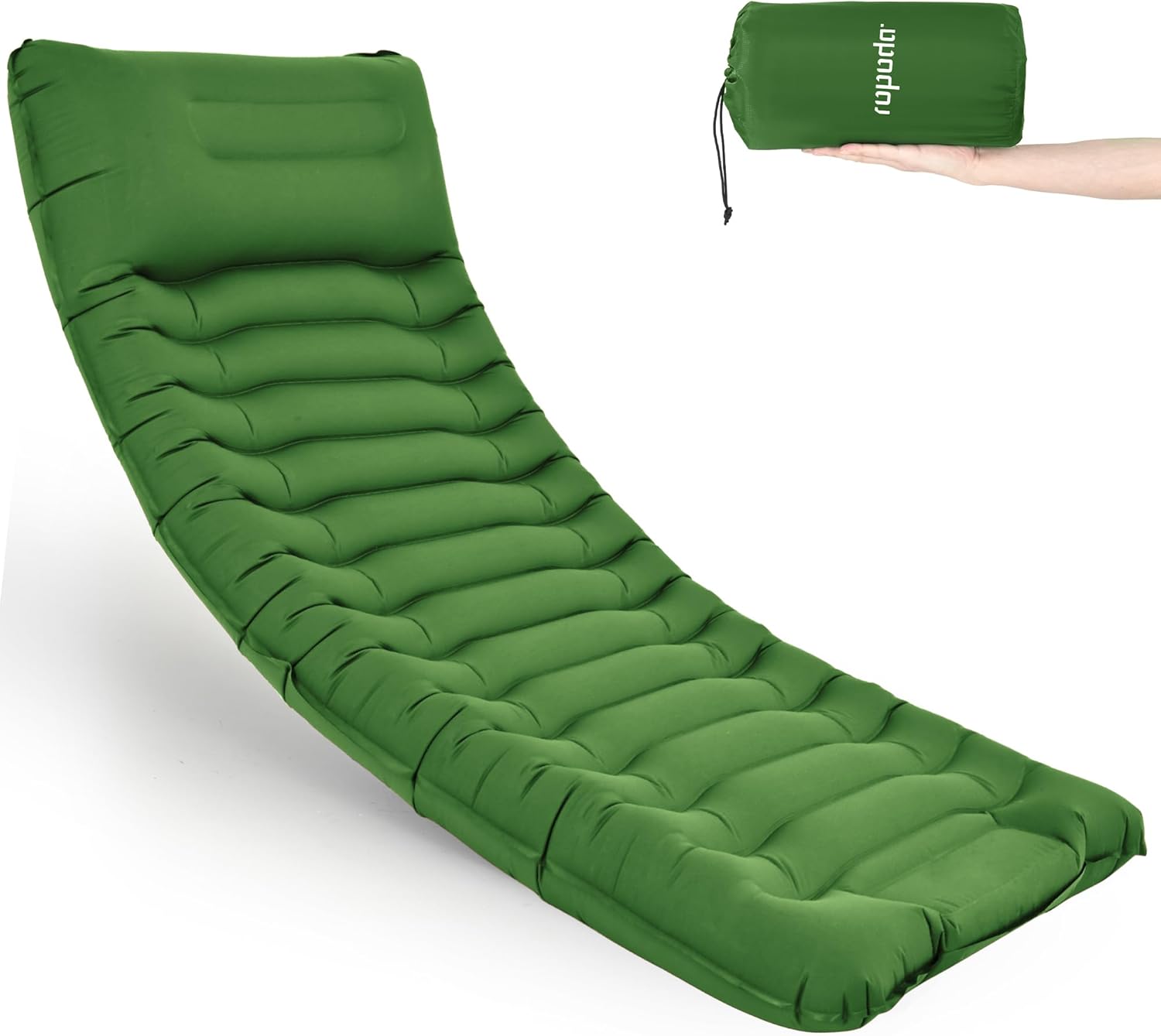ropoda Upgraded Extra Thickness 6'' Inflatable Sleeping Pad with Pillow, Built-i...