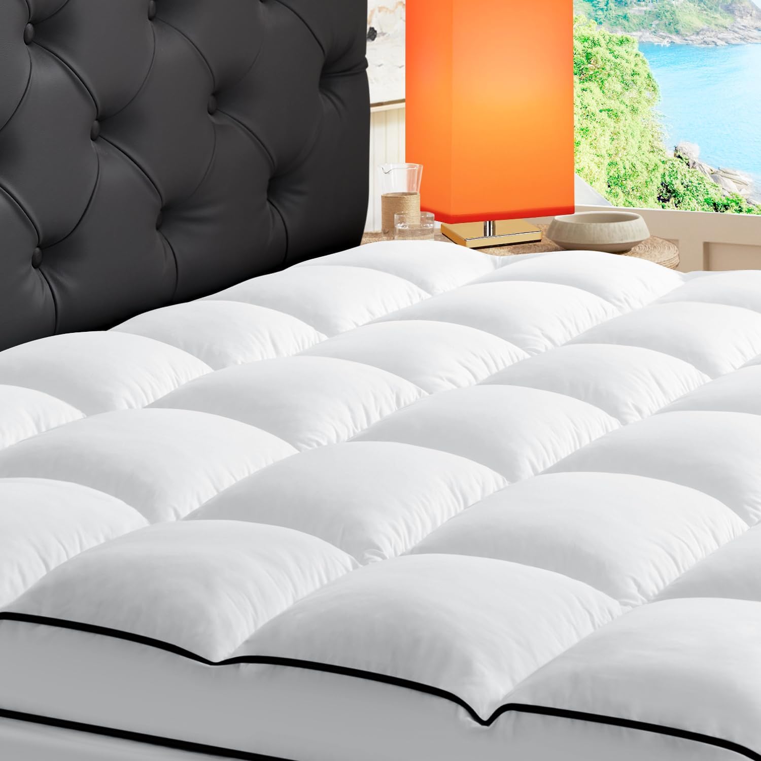Queen Mattress Topper, Special Extra Thick Cooling Mattress Pillowtop for Back P...