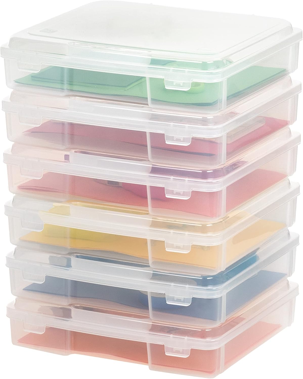 IRIS USA Board Game Storage and Organizer Portable Plastic Project Case Box with...