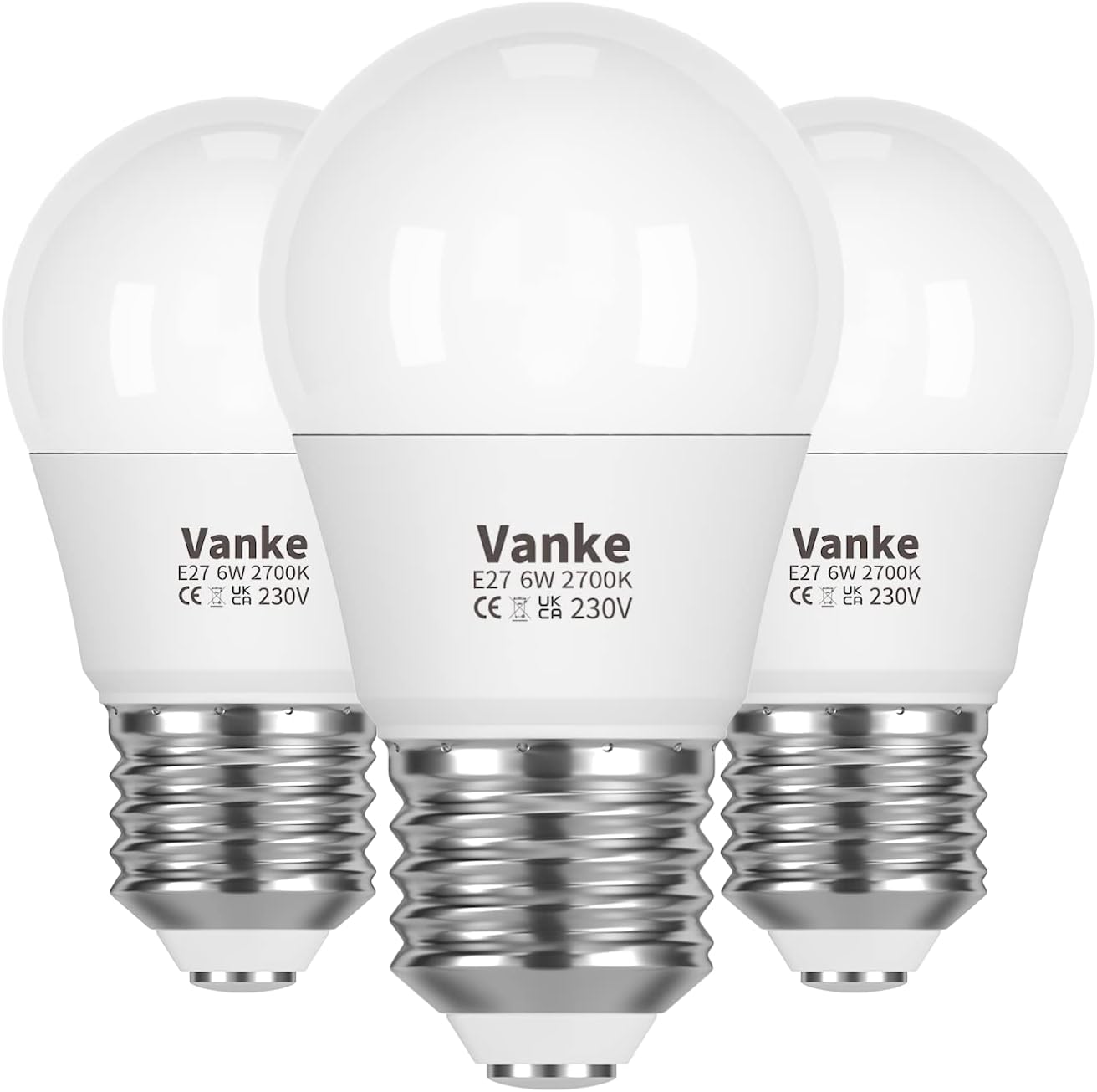 Vanke E27 Screw LED Bulb Warm White 2700K Yellow Light, 40W Equilavent, 6W Screw...