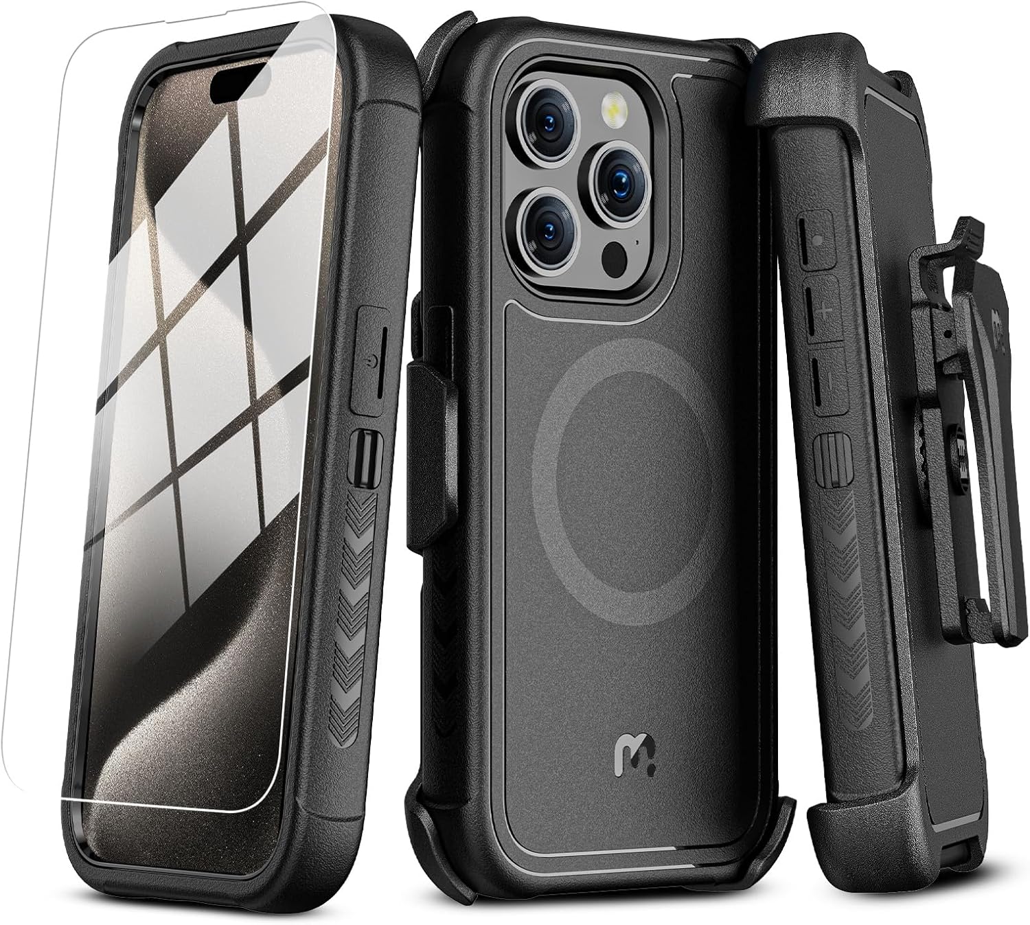 M MYBAT PRO Maverick Series iPhone 15 Pro Max Case with Belt Clip Holster,[Compa...