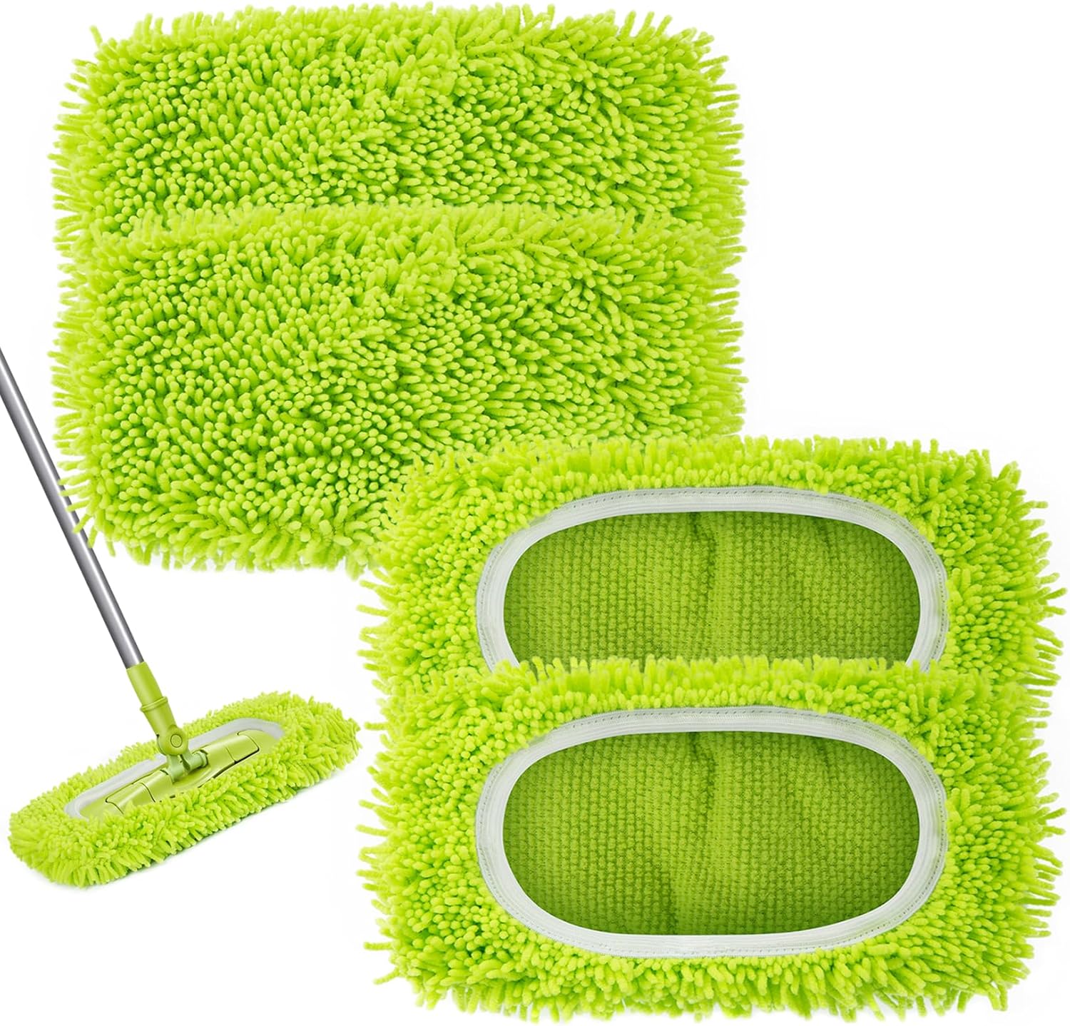 Reusable Dry Sweeping Cloths Microfiber Wet Mop Pads Compatible with Swiffer Swe...