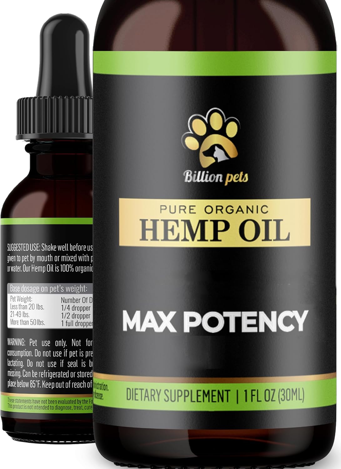 Billion Pets - Hemp Oil for Dogs Cats UK made - Calming Dogs Treats - Hip and Jo...
