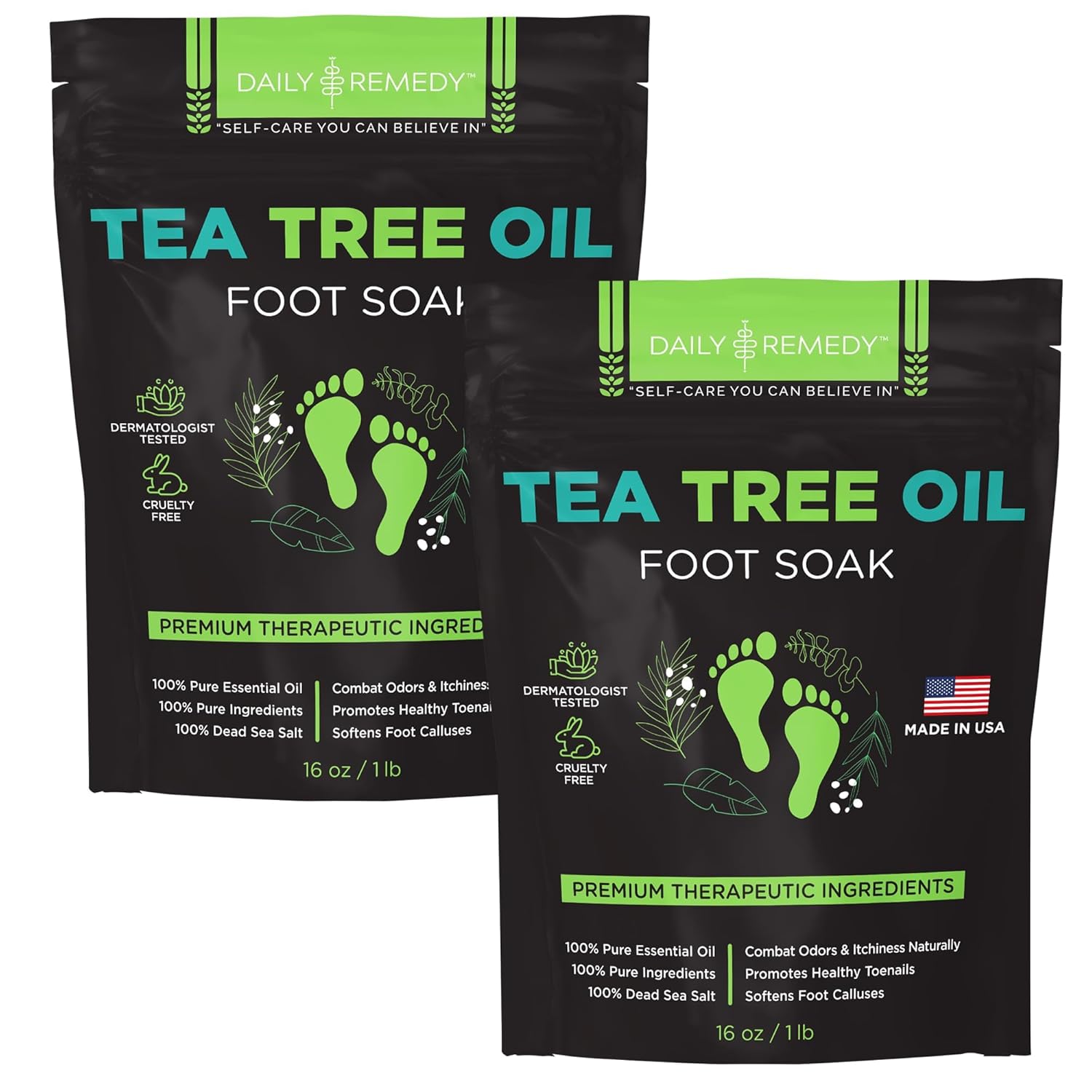 Tea Tree Oil Foot Soak with Epsom Salt - Made in U...